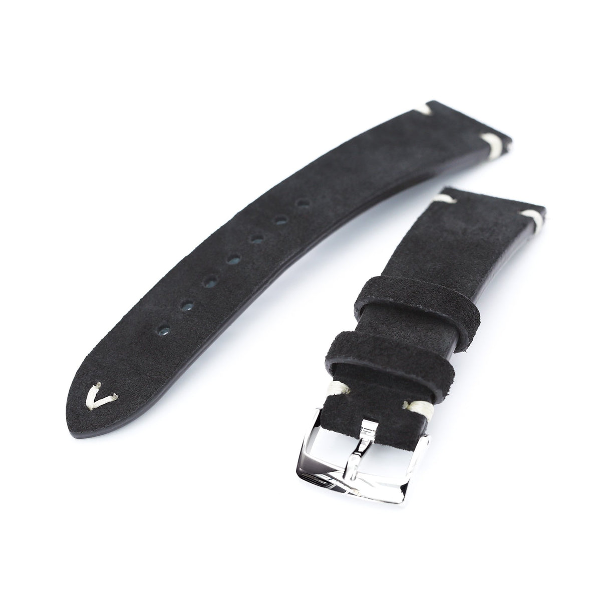22mm Black Quick Release Italian Suede Leather Watch Strap Beige St. Strapcode Watch Bands