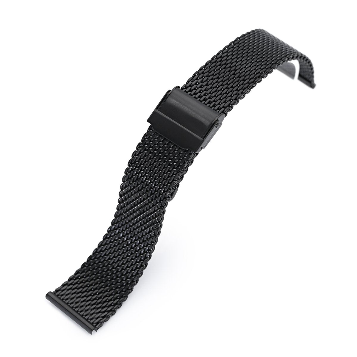 20mm 22mm Tapered Milanese Wire Mesh Band PVD Black Strapcode Watch Bands