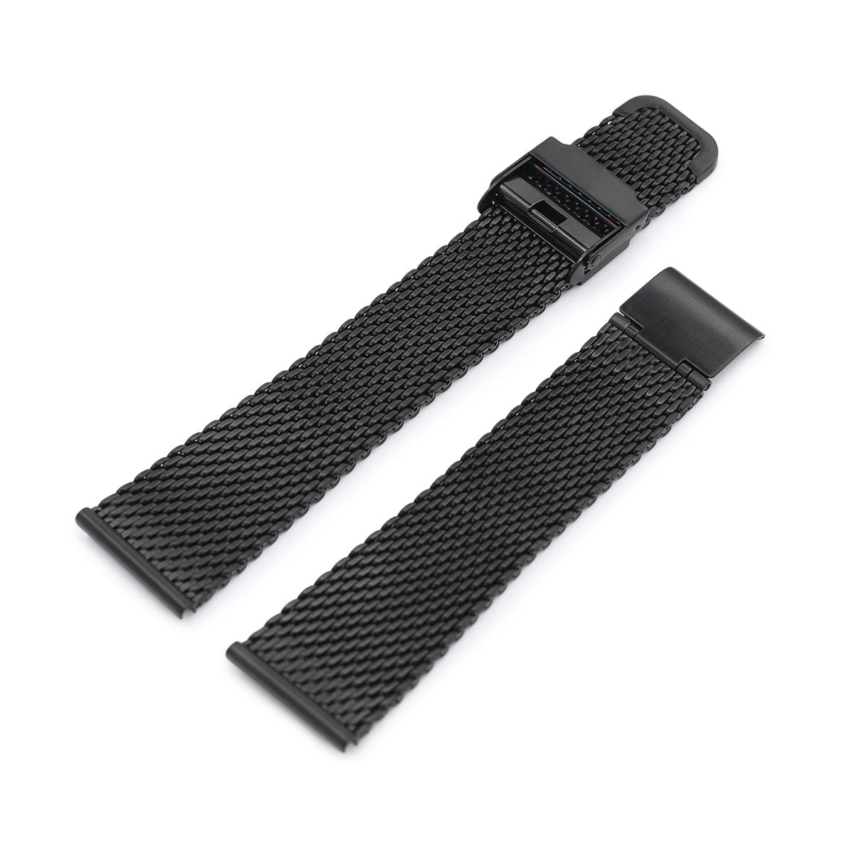 20mm 22mm Tapered Milanese Wire Mesh Band PVD Black Strapcode Watch Bands