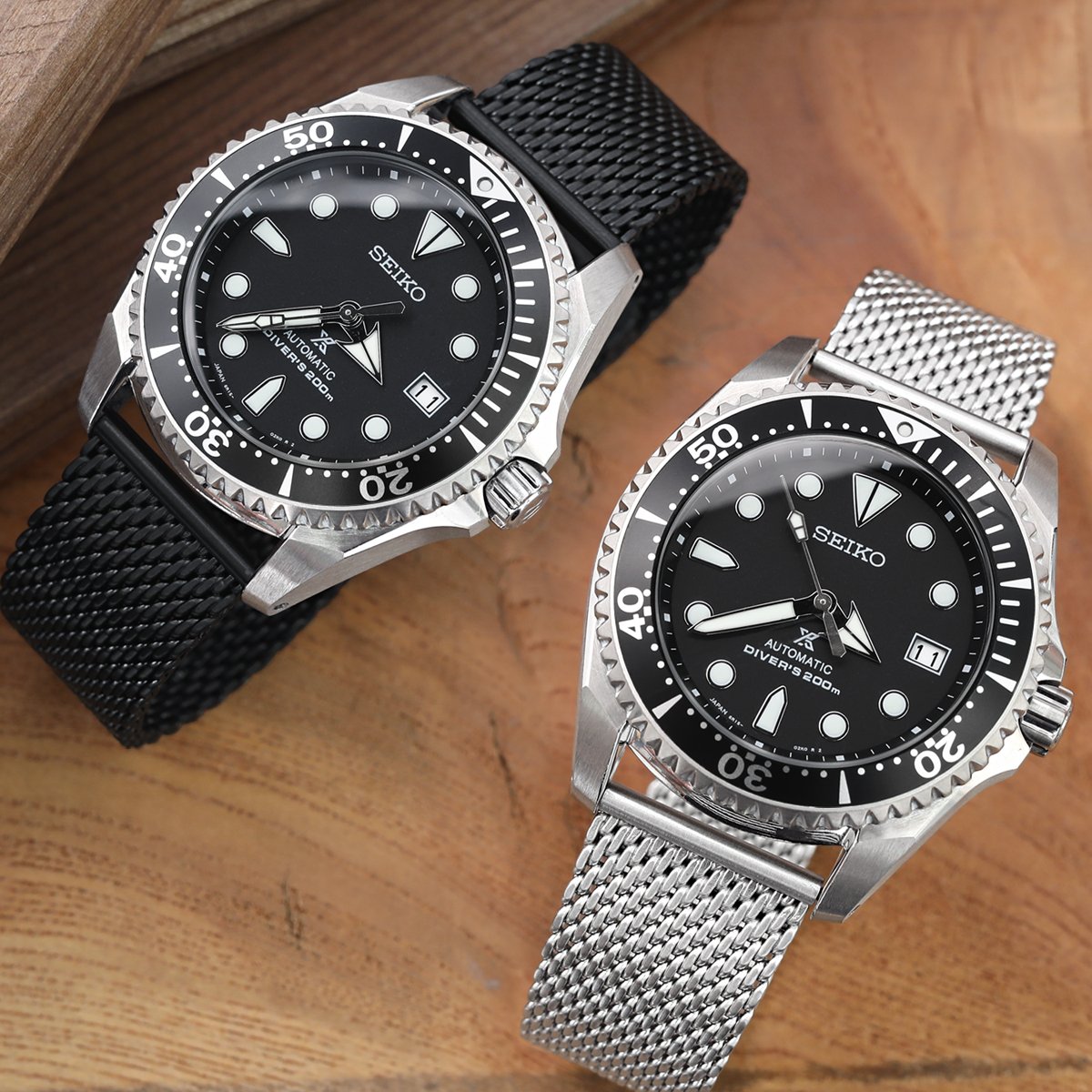 Seiko Shogun Prospex Automatic Dive Watch with Dia-Shield Titanium SBDC007 Strapcode Watch Bands