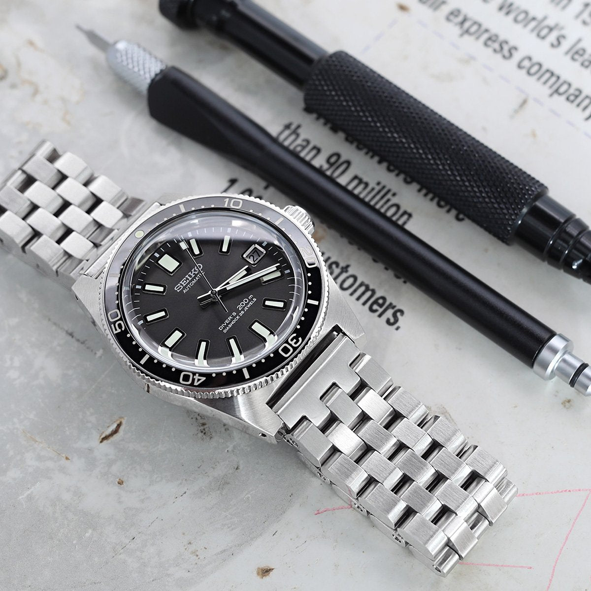 SUPER Engineer Type II Solid Stainless Steel Straight End Watch Band-Push Button Strapcode Watch Bands