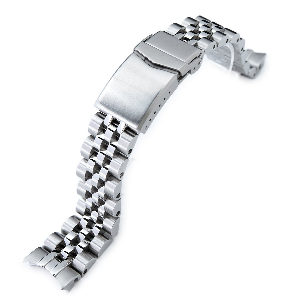 20mm Angus-J Louis 316L Stainless Steel Watch Bracelet for Seiko Alpinist SARB017 (or Hamilton K.) Brushed V-Clasp Strapcode Watch Bands