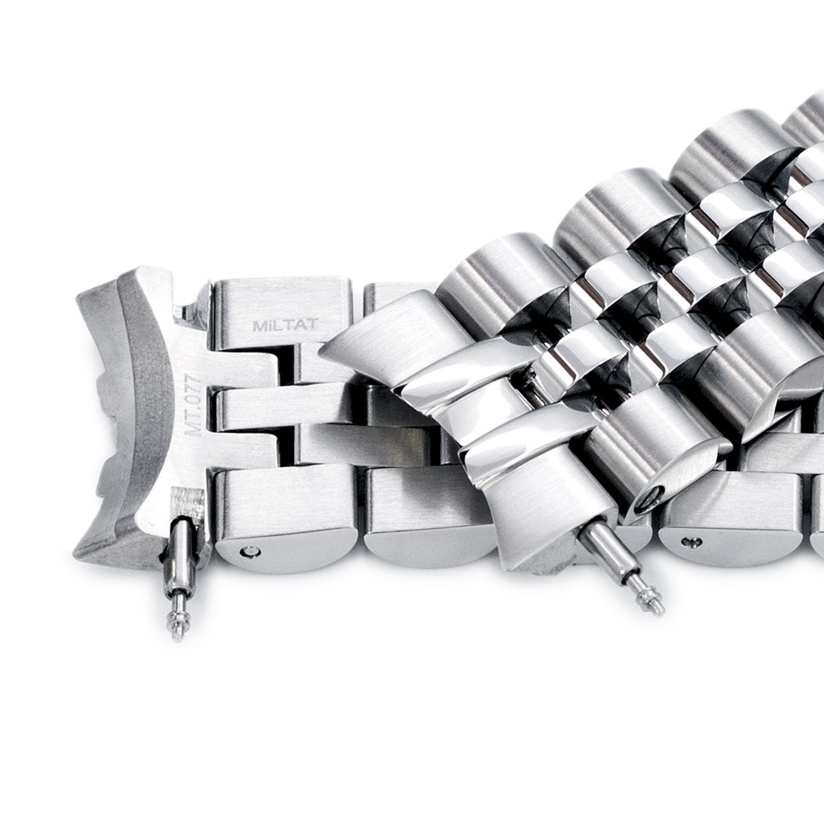 20mm Angus-J Louis 316L Stainless Steel Watch Bracelet for Seiko SARB035 Brushed V-Clasp Strapcode Watch Bands