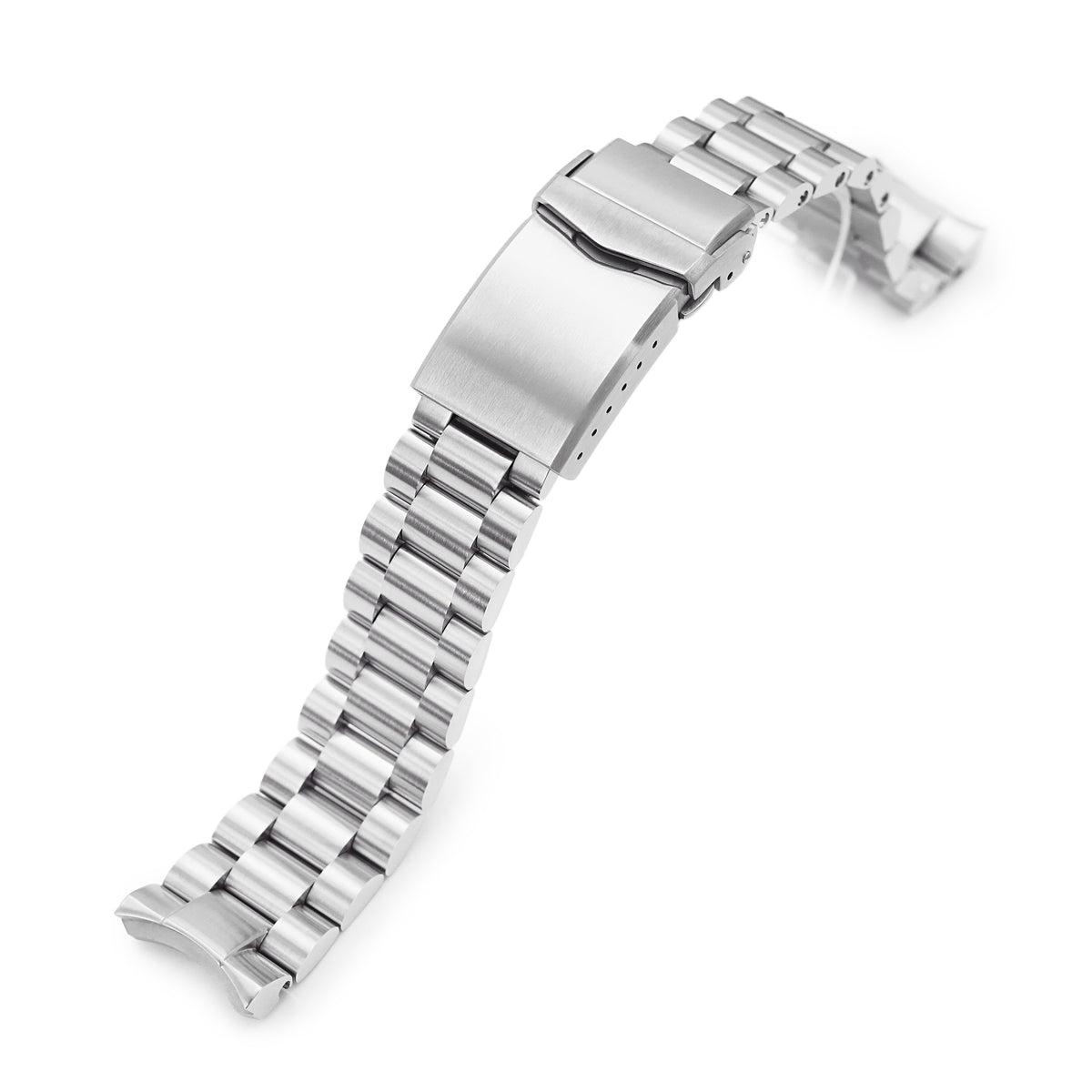 20mm Endmill 316L Stainless Steel Watch Bracelet for Seiko Mini Turtles SRPC35, Brushed V-Clasp Strapcode Watch Bands