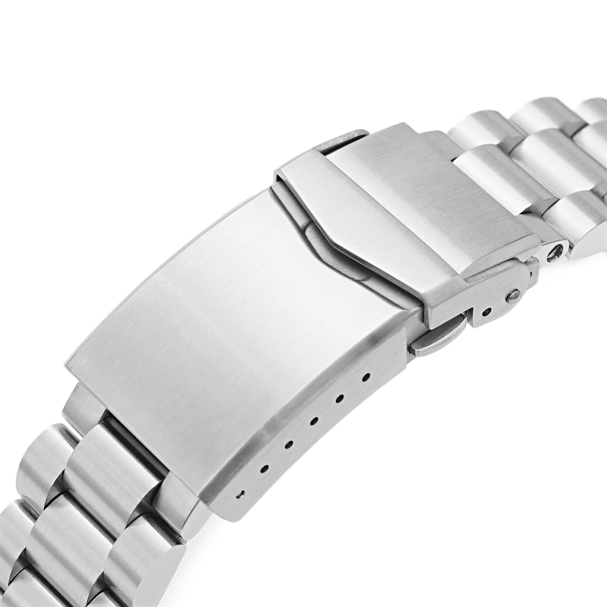 20mm Endmill 316L Stainless Steel Watch Bracelet for Seiko Mini Turtles SRPC35, Brushed V-Clasp Strapcode Watch Bands