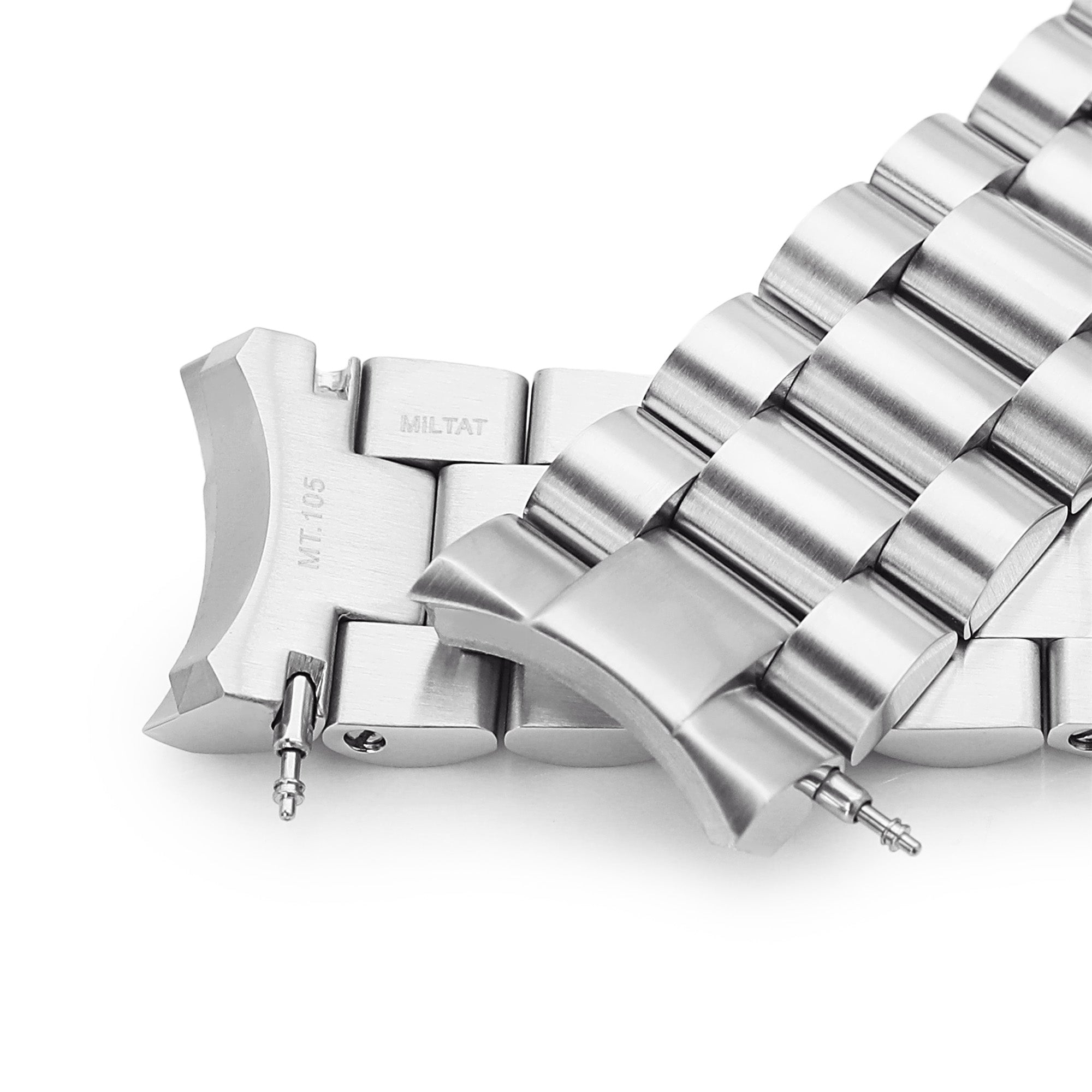 20mm Endmill 316L Stainless Steel Watch Bracelet for Seiko Mini Turtles SRPC35, Brushed V-Clasp Strapcode Watch Bands