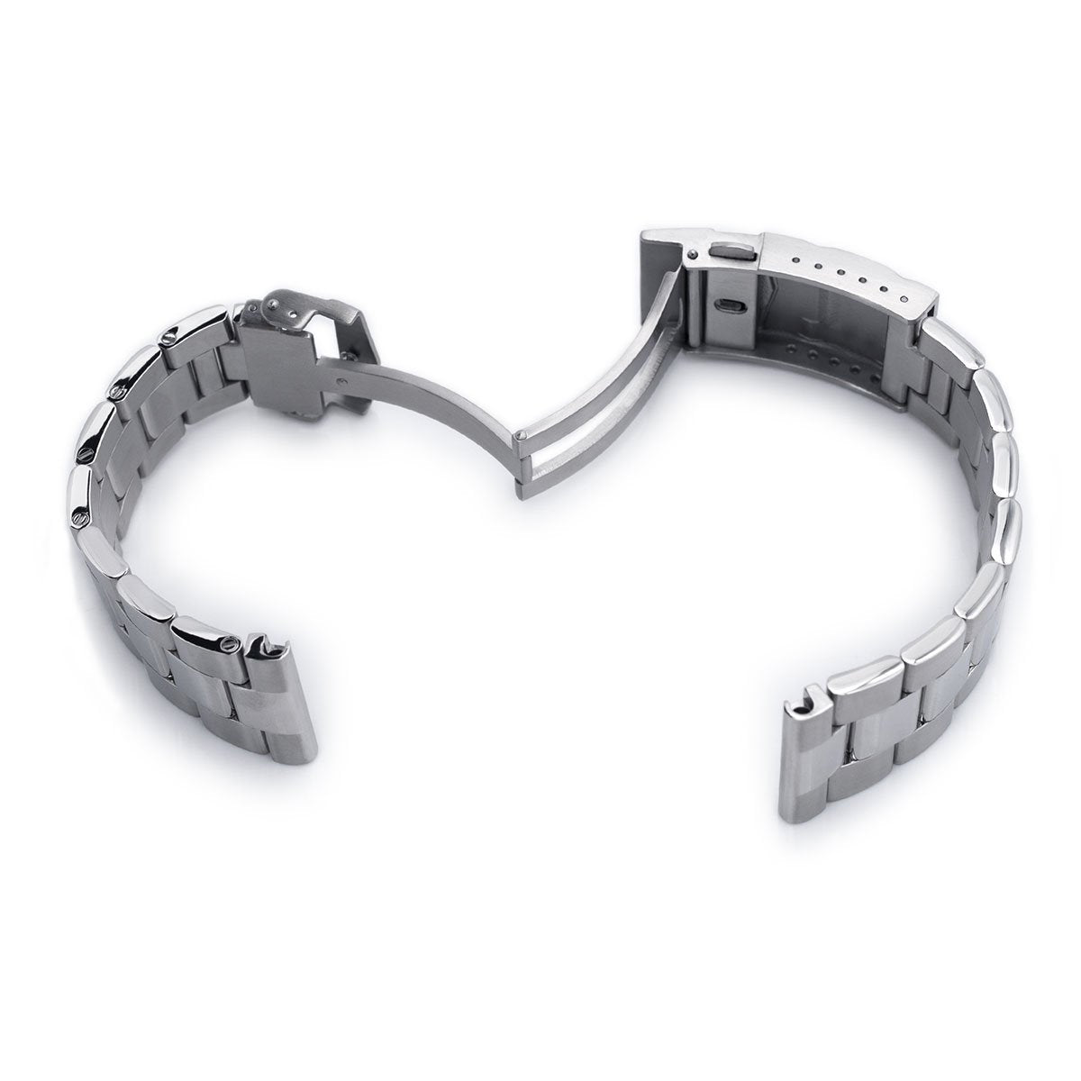 22mm Super-O Boyer watch band universal straight end version Brushed & Polished SUB Clasp Strapcode Watch Bands