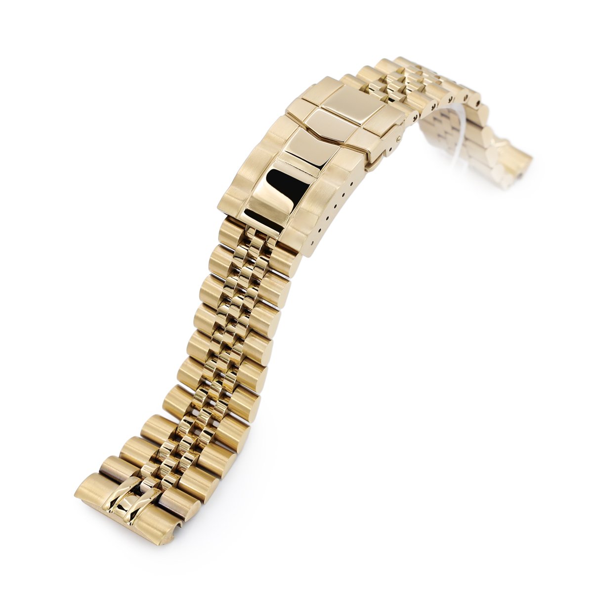 22mm Super-J Louis 316L Stainless Steel Watch Bracelet for Seiko Gold Turtle SRPC44 SUB Clasp full IP Gold Strapcode Watch Bands