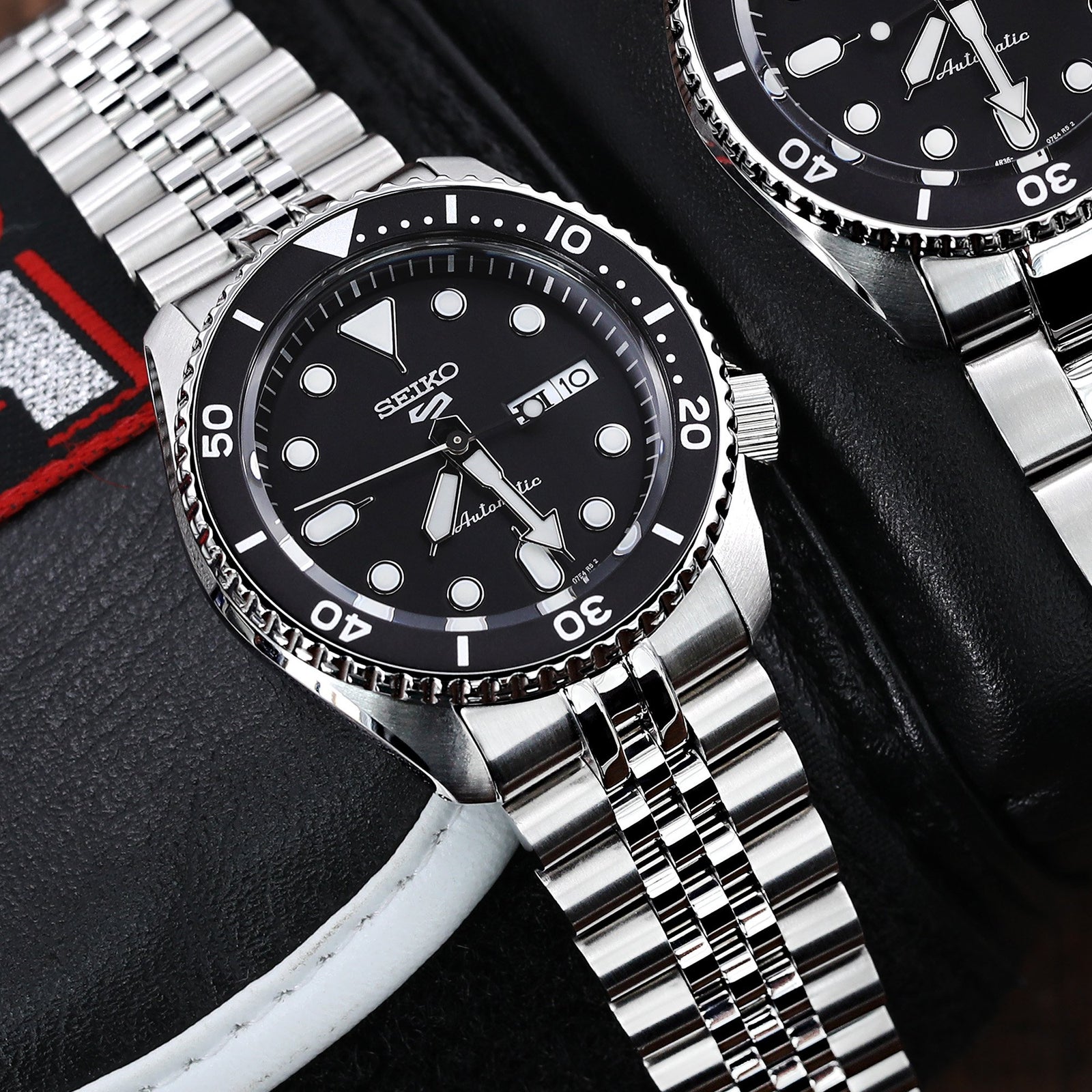 Seiko 5 Sports SRPD55K1 SBSA005 Black Sports Style new Cal. 4R36 Strapcode Watch Bands