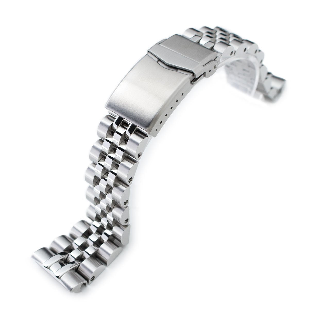 22mm Angus-J Louis 316L Stainless Steel Watch Bracelet for Seiko Turtle SRP777 Brushed Polished V-Clasp Strapcode Watch Bands