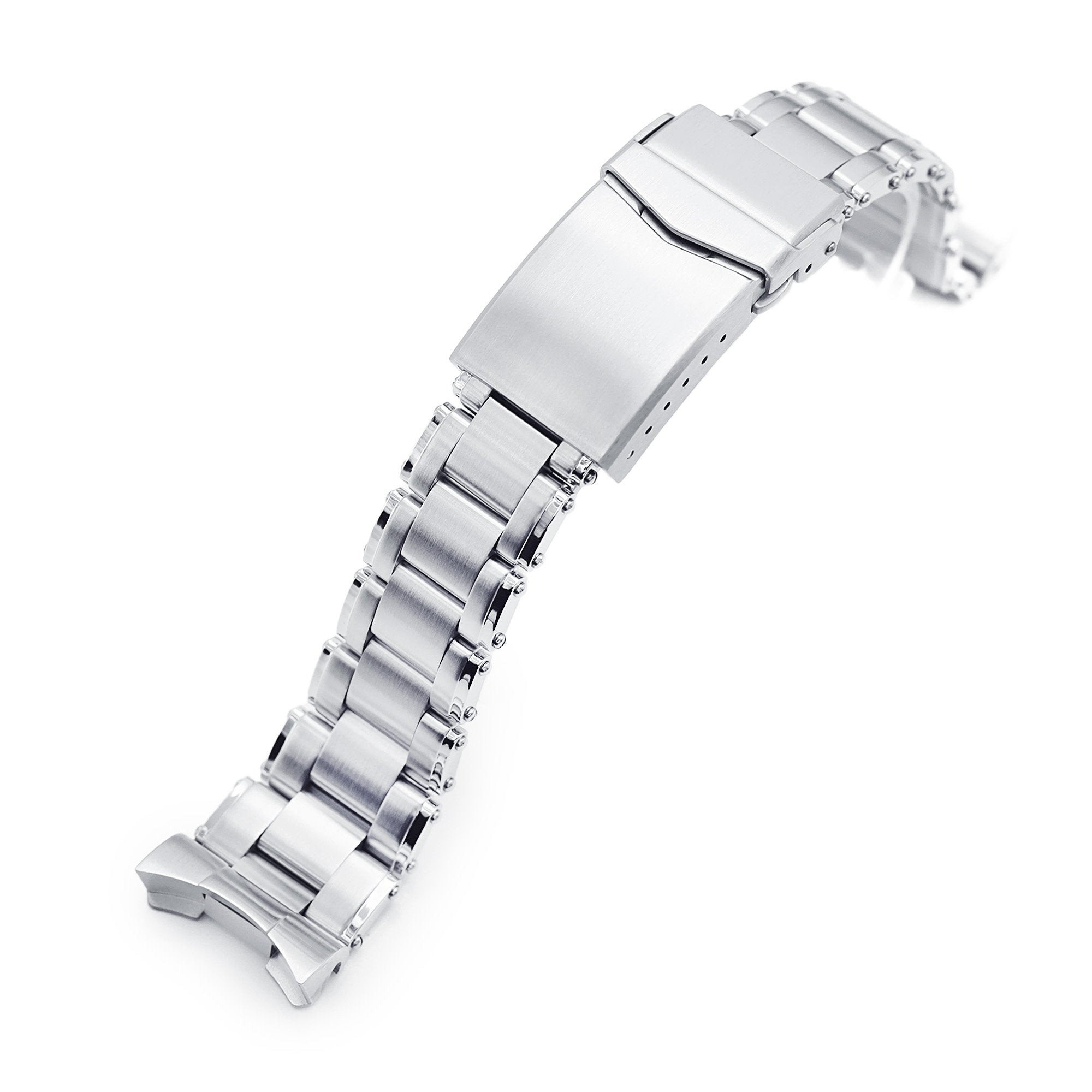 22mm Metabind 316L Stainless Steel Watch Bracelet for Seiko SKX007 Brushed V-Clasp Strapcode Watch Bands