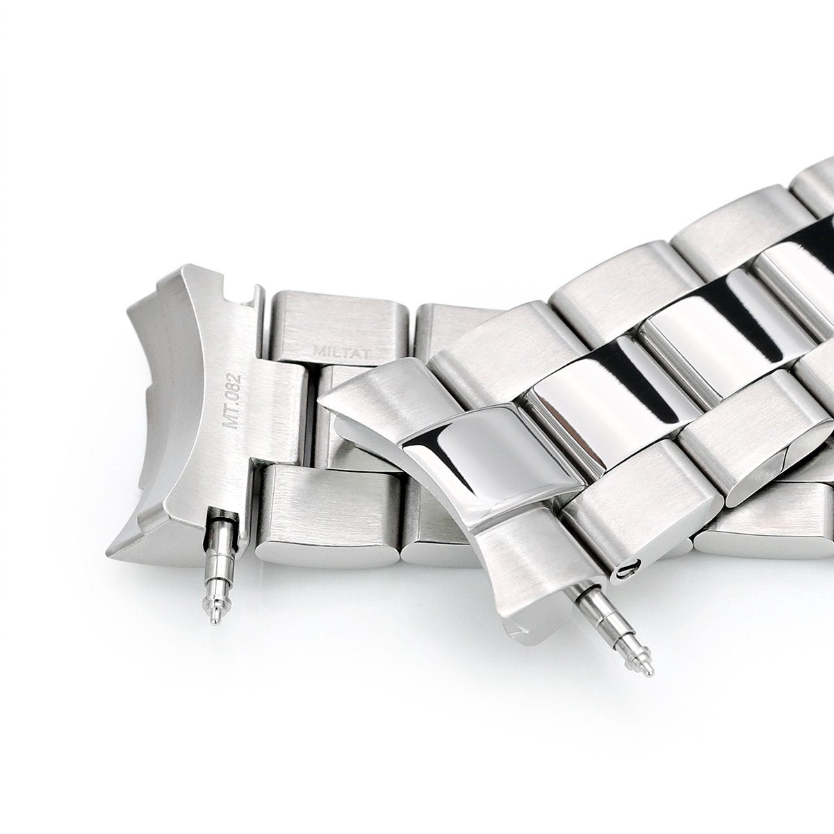 22mm Super-O Boyer 316L Stainless Steel Watch Bracelet for Orient Triton V-Clasp Polished &amp; Brushed Strapcode Watch Bands