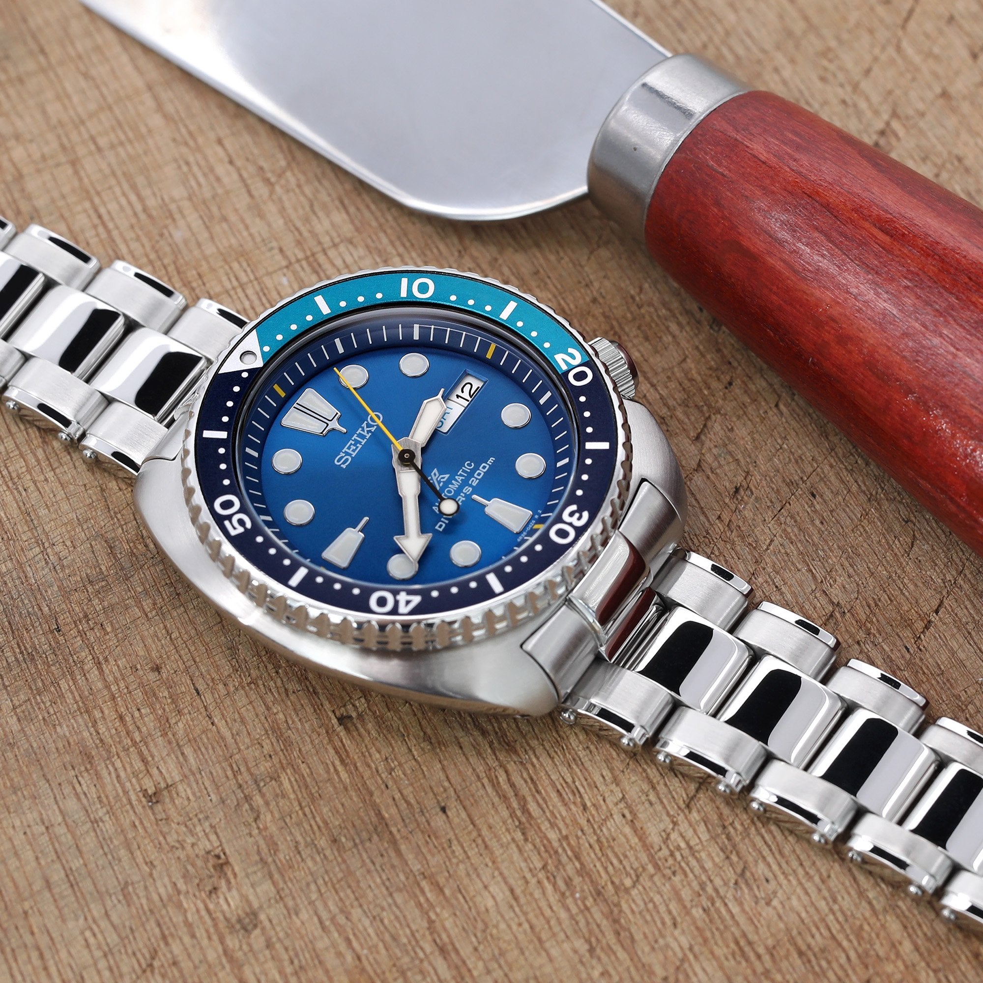 Seiko New Turtle Prospex SRPB11 Blue Lagoon Strapcode Watch Bands