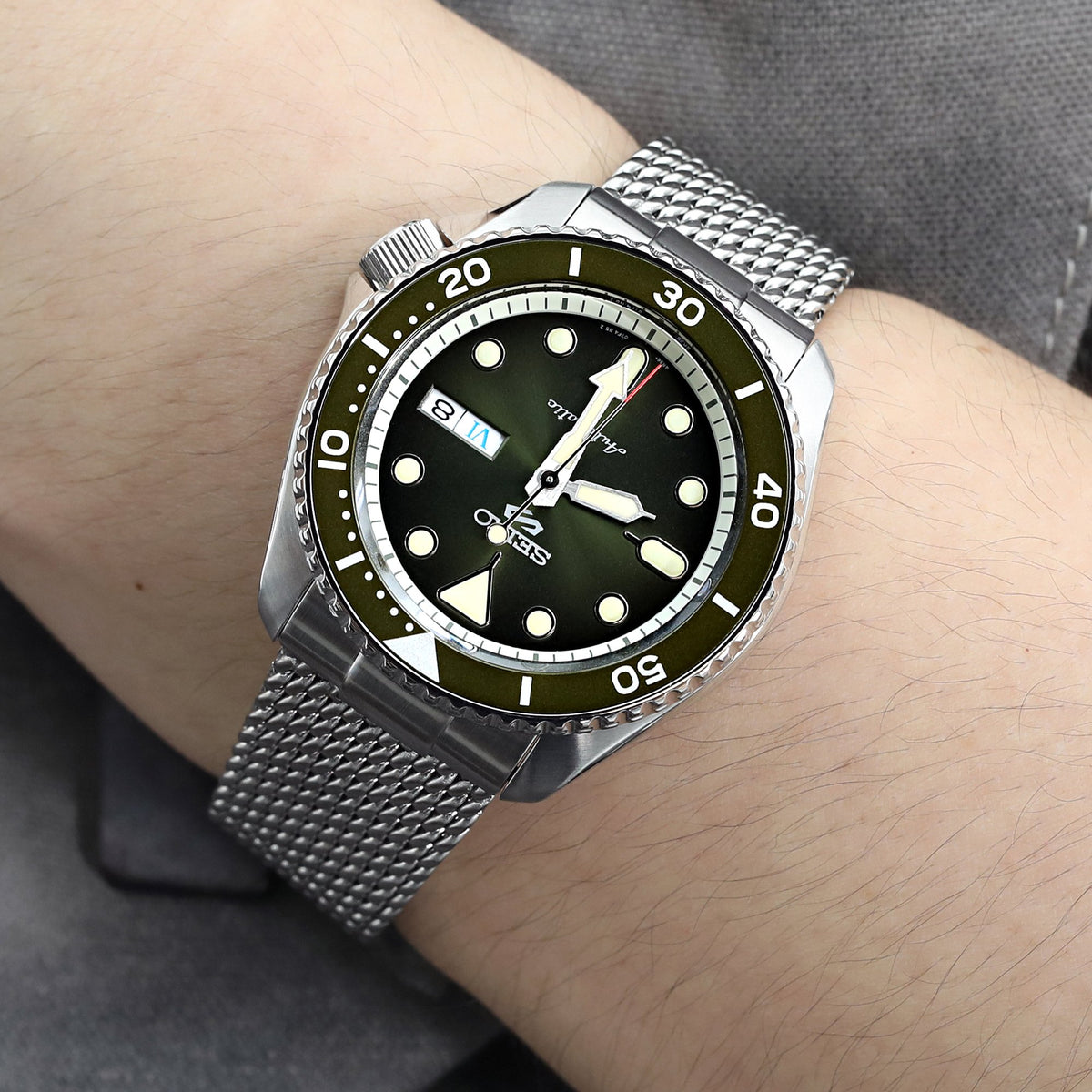 Seiko 5 Sports SRPD75K1/ SBSA019 Khaki Suits Style Strapcode Watch Bands