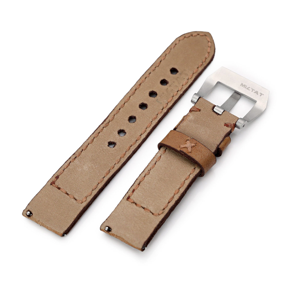 20mm Gunny X MT &#39;74&#39; Light Brown Handmade Quick Release Leather Watch Strap #41 Strapcode Watch Bands