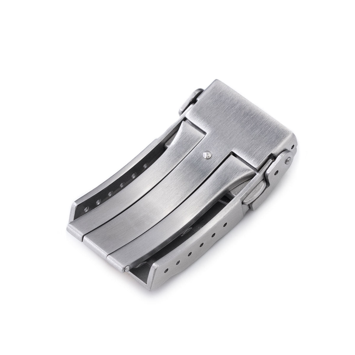 18mm Solid 316L Stainless Steel Double Locks SUB Diver Clasp Button Control 2-tone IP Brushed Gold Strapcode Buckles