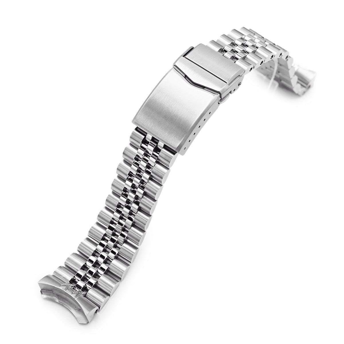 22mm Super-J Louis 316L Stainless Steel Watch Band for Seiko 5, Brushed V-Clasp Strapcode Watch Bands