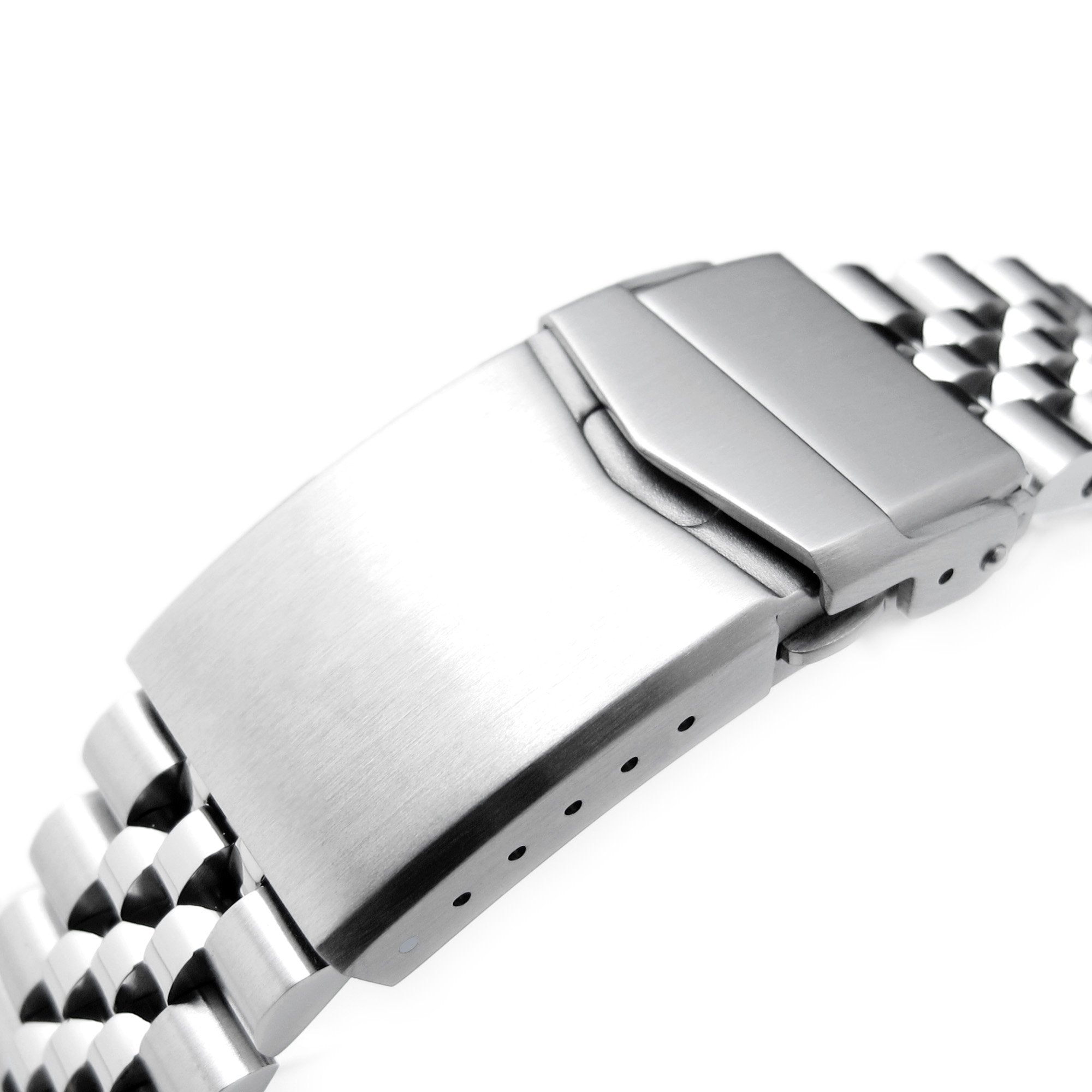 22mm Super-J Louis 316L Stainless Steel Watch Band for Seiko 5, Brushed V-Clasp Strapcode Watch Bands