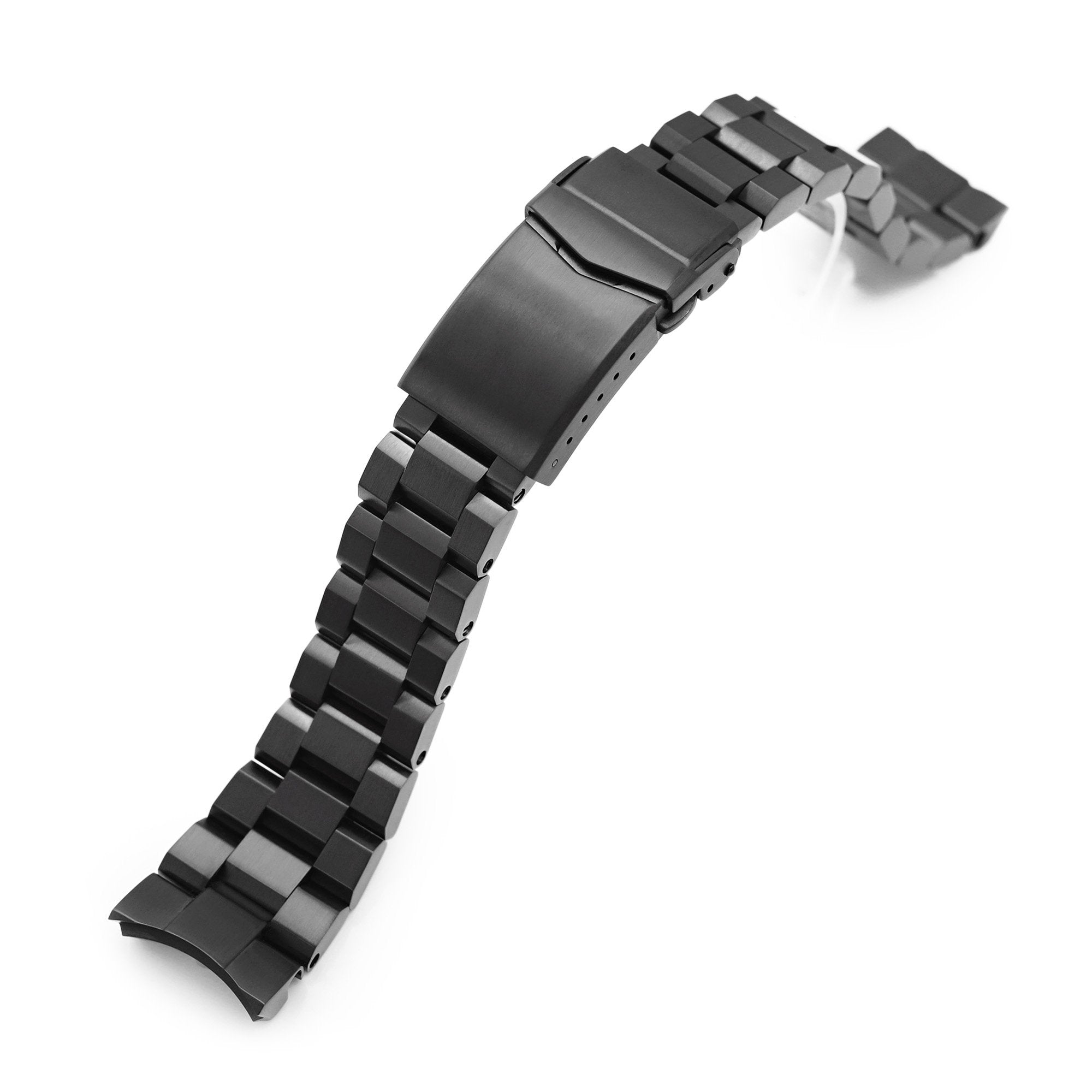 22mm Hexad 316L Stainless Steel Watch Band for Seiko Samurai SRPB51, Diamond-like Carbon (DLC coating) V-Clasp Strapcode Watch Bands