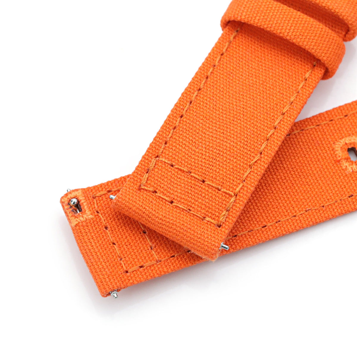 Straight Quick Release Canvas Watch Strap in Orange, 20mm or 22mm Strapcode Watch Bands