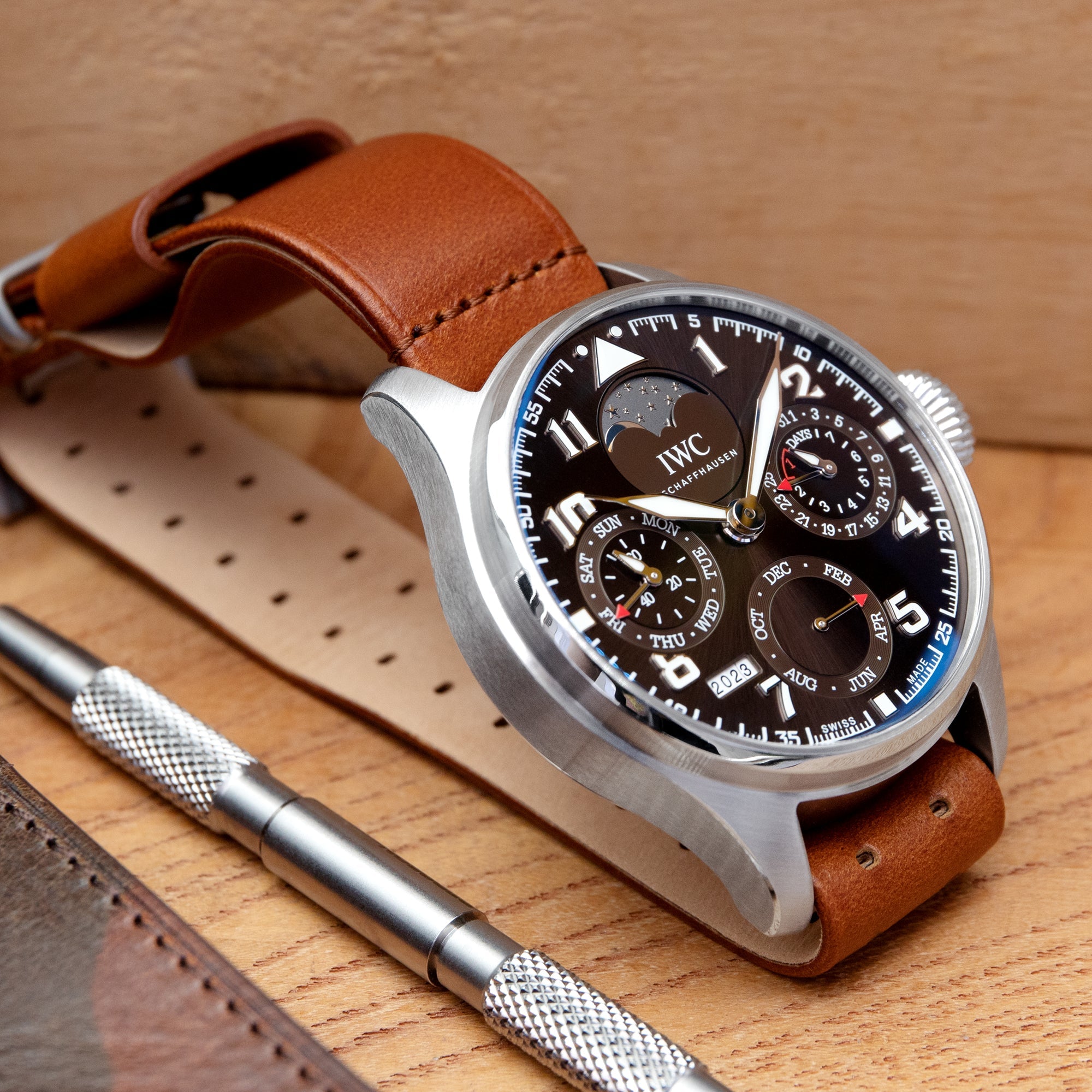 IWC Big Pilot's Watch Perpetual Calendar Antoine de Saint Exupery IW503801 Strapcode Watch Bands