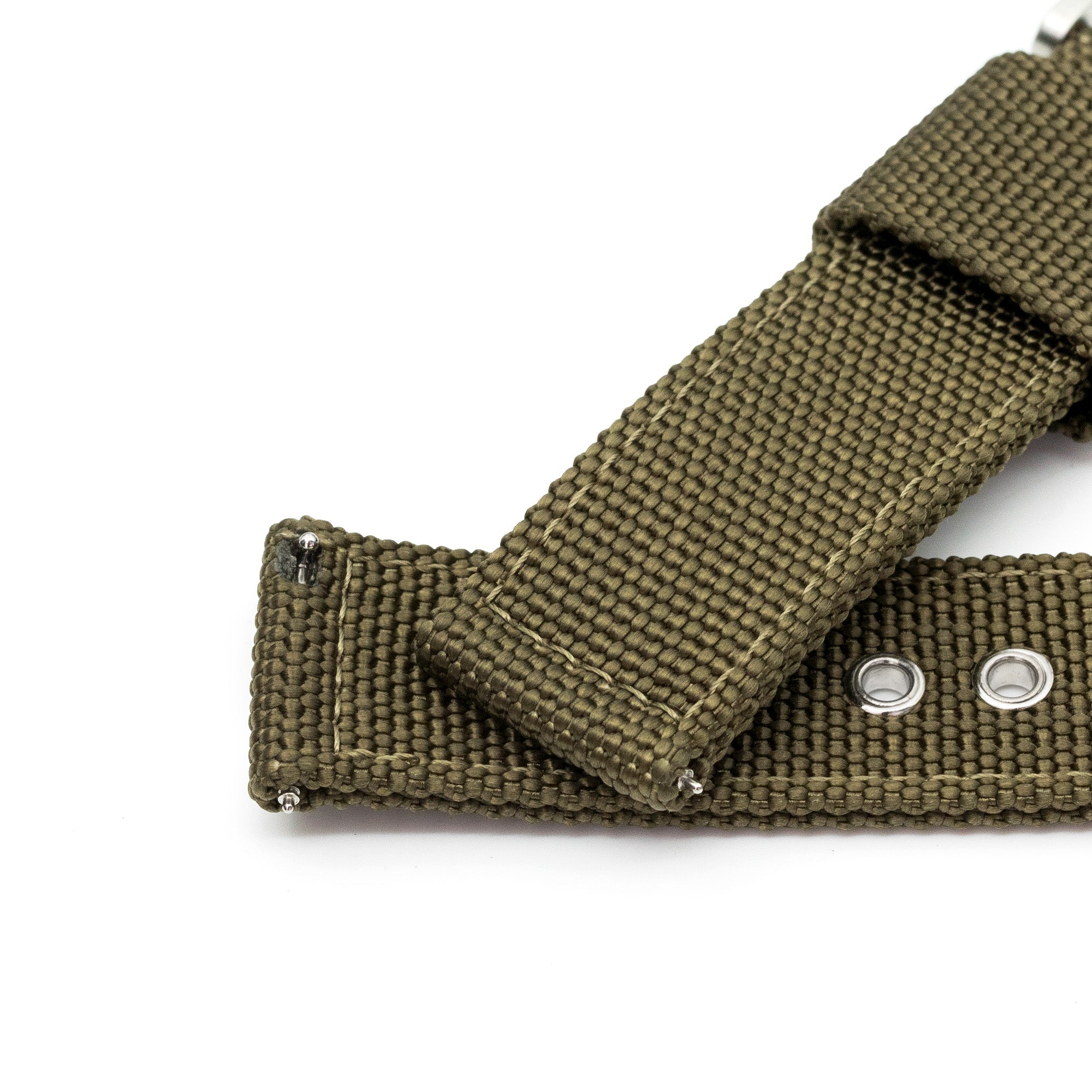 22mm Military Green Premium Nylon Weaved Quick Release Watch Band with Eyelet Strapcode Watch Bands