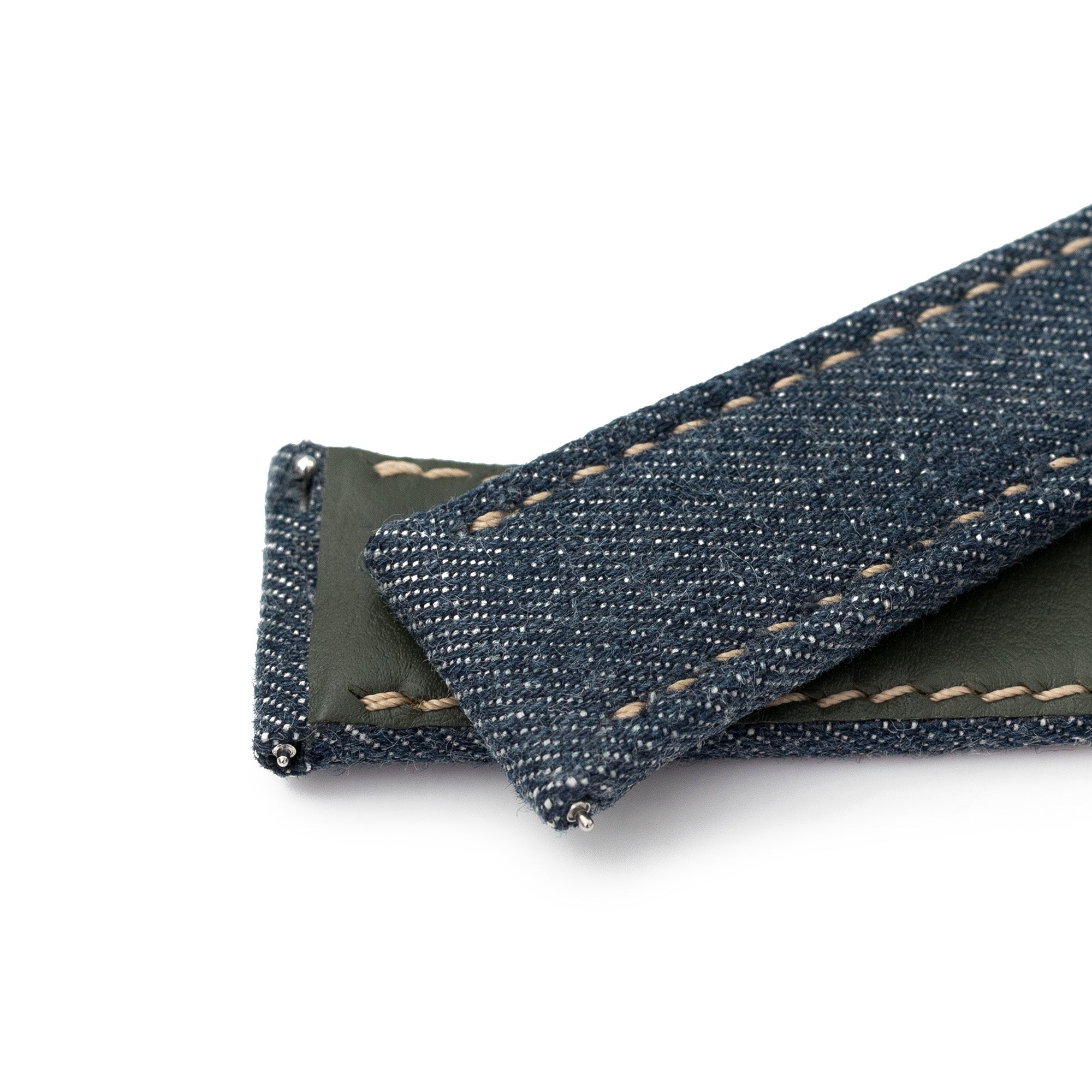 Upcycled Denim Blue Quick Release Watch Band, 20mm or 22mm Strapcode watch bands