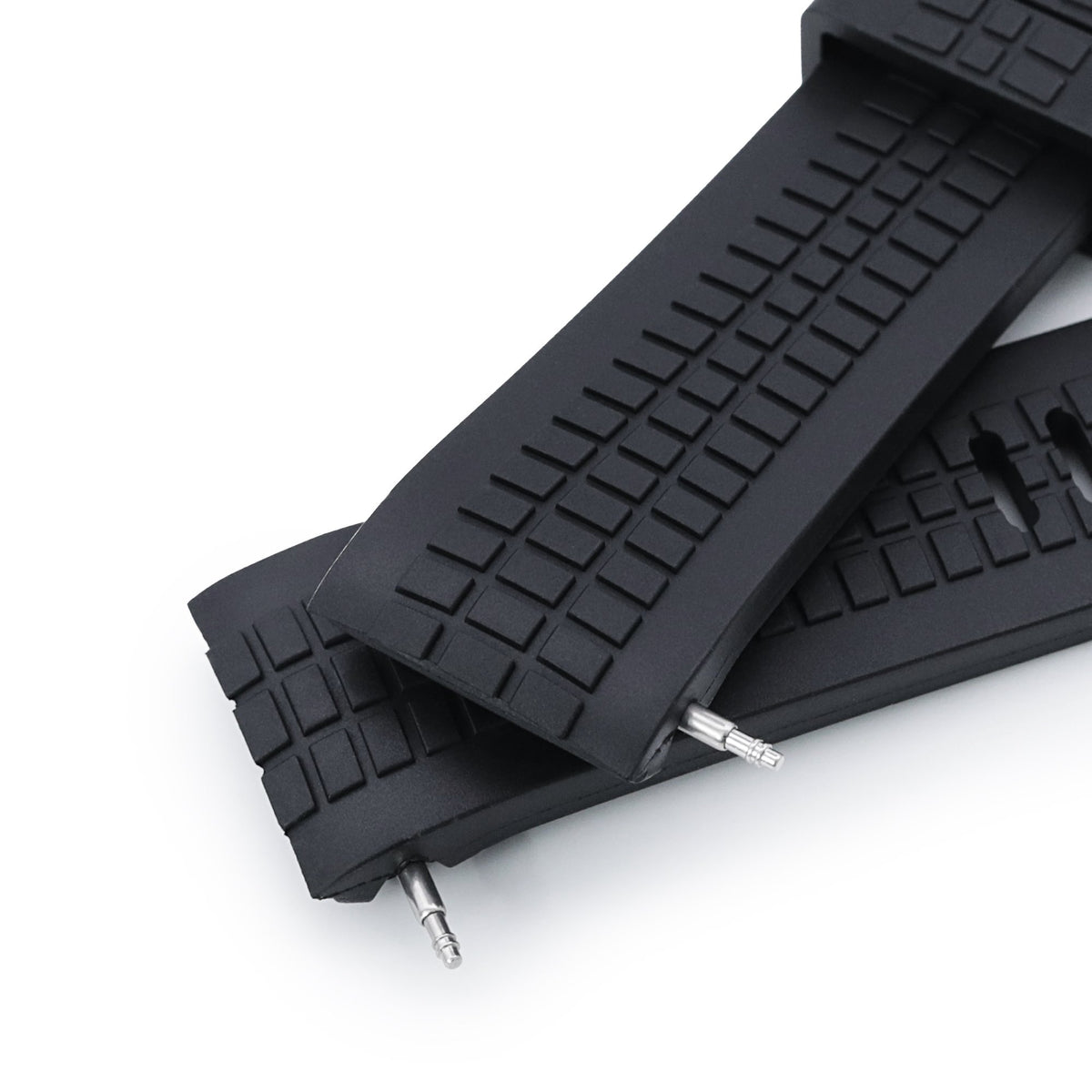 22mm Crafter Blue - CB12 Black Rubber Curved Lug Watch Strap compatible with Seiko new Turtles SRP777 Strapcode Watch Bands