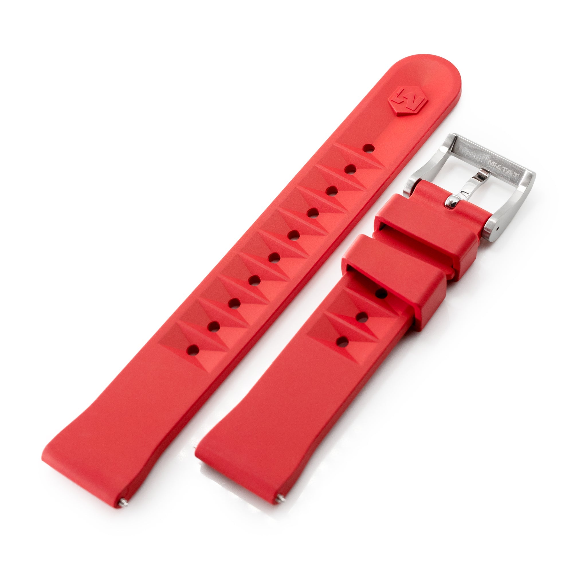 Chaffle Red FKM Rubber watch strap 20mm Strapcode Watch Bands