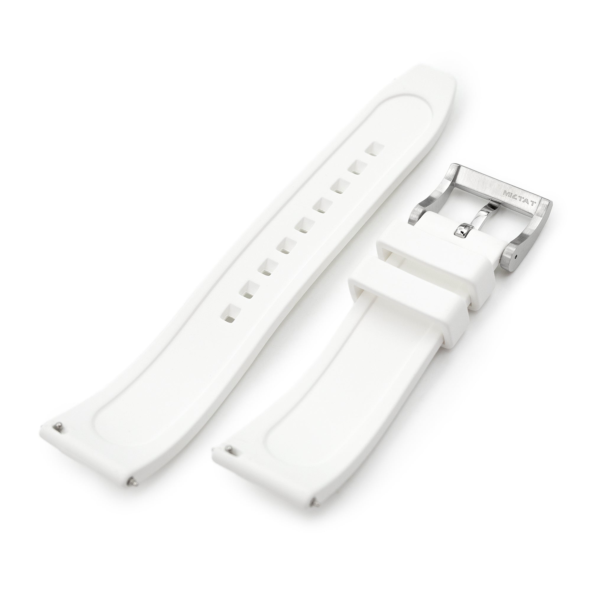 Ladder White FKM Quick Release rubber watch strap, 20mm or 22mm Strapcode Watch Bands