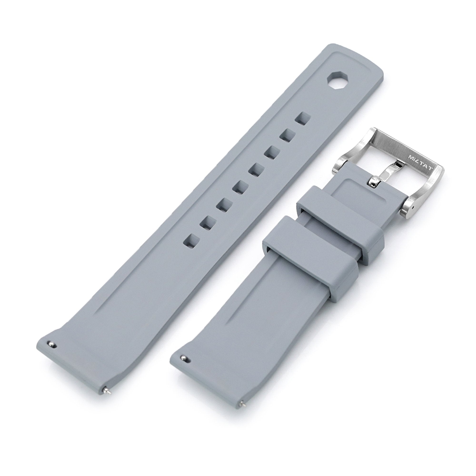 Crisscross Grey FKM Quick Release Rubber Strap, 20mm or 22mm Strapcode Watch Bands