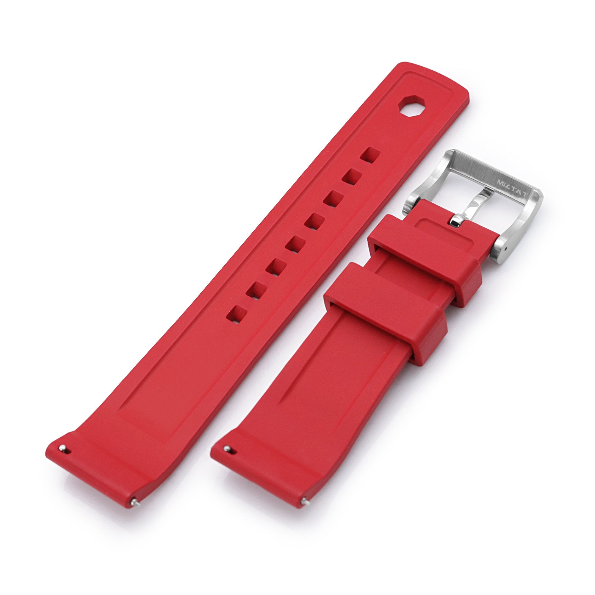 Crisscross Red FKM Quick Release Rubber Strap, 20mm or 22mm Strapcode Watch Bands