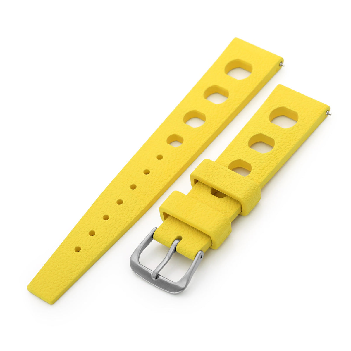 20mm Yellow Large Holes Rally FKM Quick Release Rubber watch band Strapcode Watch Bands
