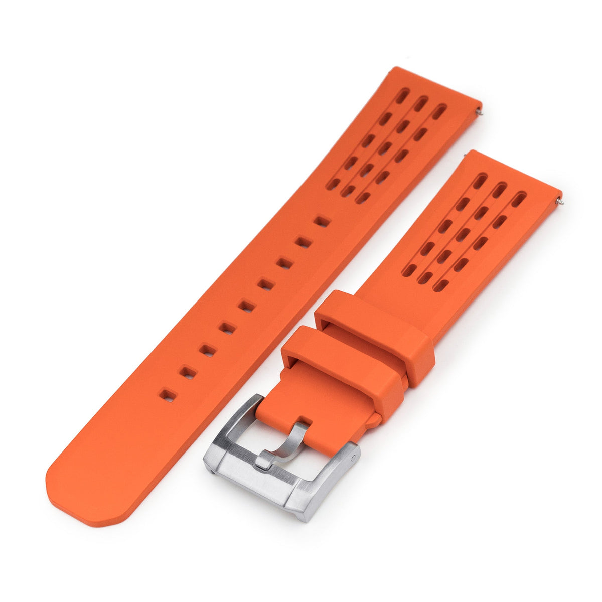 Ocellus Orange Quick Release FKM Rubber Sports Watch Strap, 20mm or 22mm Strapcode Watch Bands