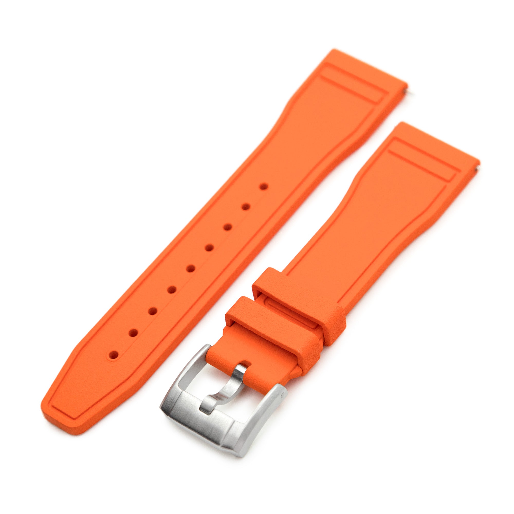 Quick Release Orange Pilot FKM rubber watch strap, 20mm or 22mm Strapcode Watch Bands