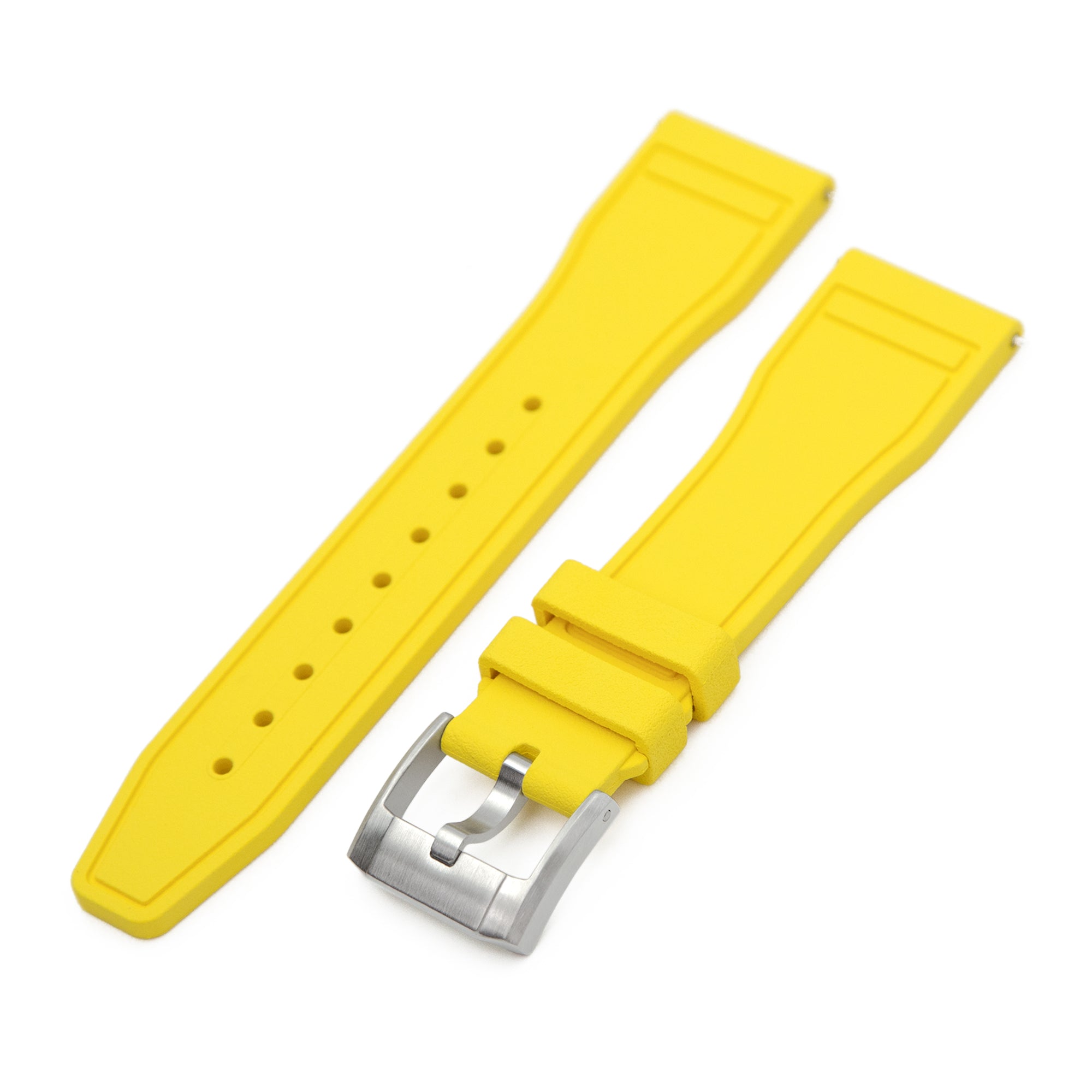 Quick Release Yellow Pilot FKM rubber watch strap, 20mm or 22mm Strapcode Watch Bands