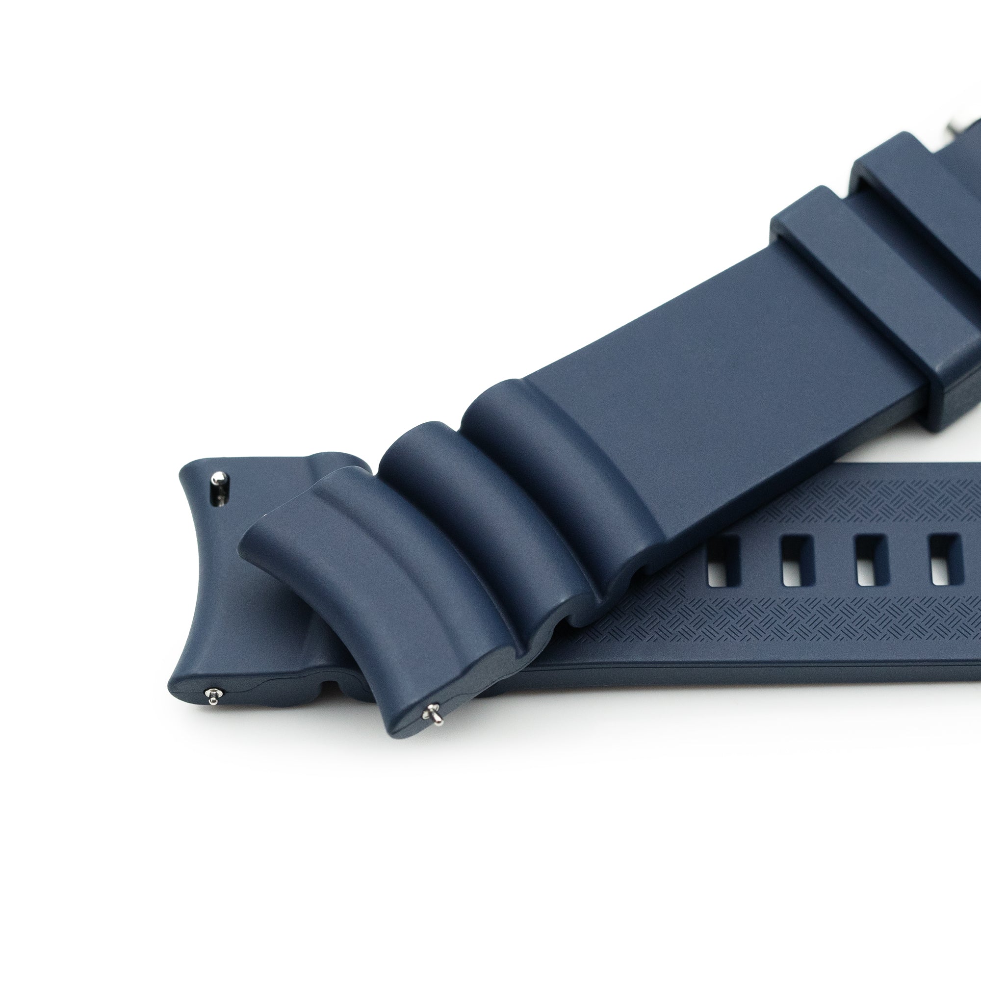 Firewave Resilient Cuved End FKM rubber Watch Strap, Navy Blue Strapcode Watch Bands