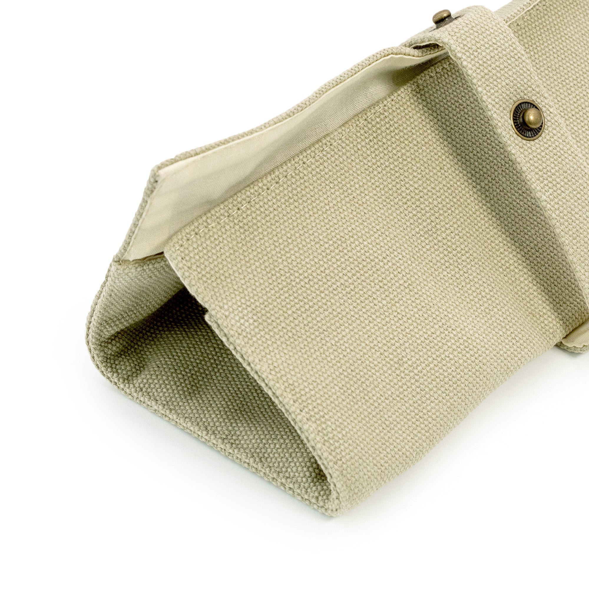 Khaki Wash Canvas Watch Band Roll Storage, 5 watch strap pockets Strapcode Watch Bands