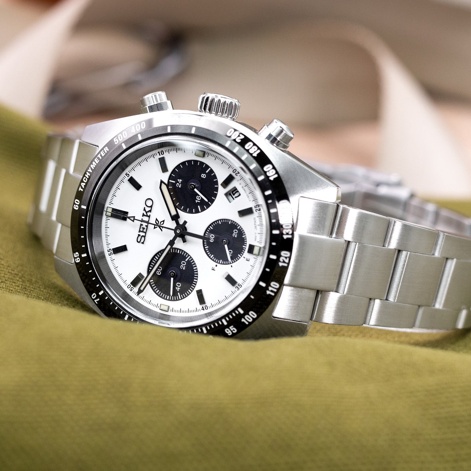 سوار ساعة Super-O Boyer مقاس 20 مم لساعات Seiko Prospex Speedtimer SSC813 SSC815 SSC817، من الستانلس ستيل المصقول، مع مشبك V Diver