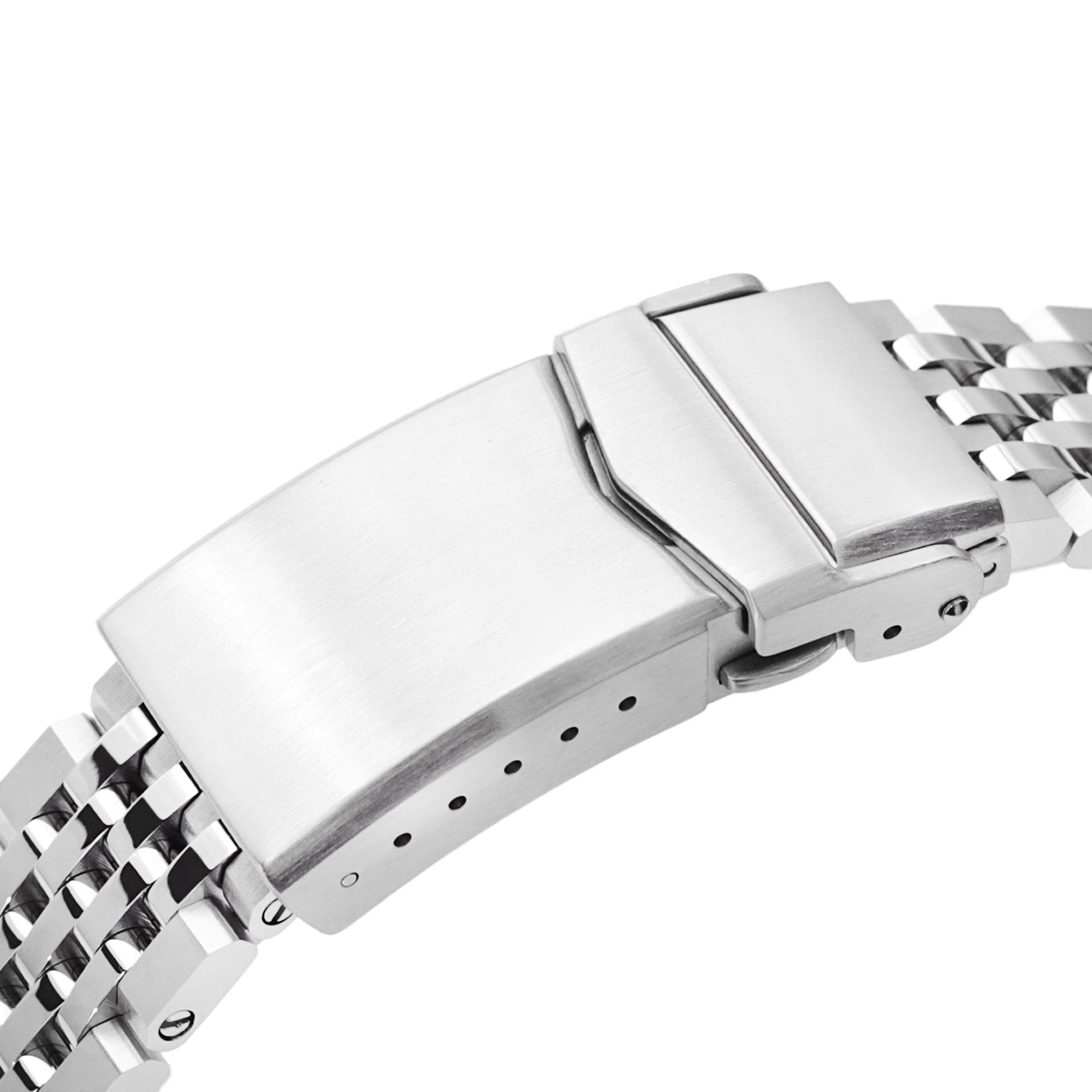 20mm Asteroid Watch Band for Omega Seamaster 41mm, 316L Stainless Steel Brushed and Polished V-Clasp Strapcode Watch Bands