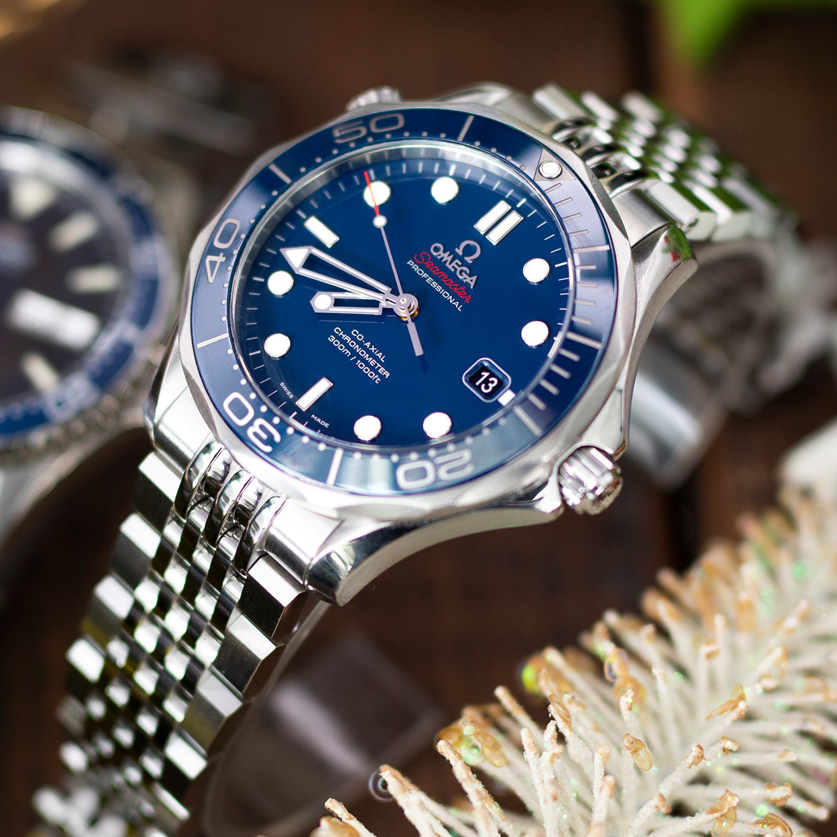 سوار ساعة أسترويد 20 مم لأوميغا سيماستر 41 مم، من الفولاذ المقاوم للصدأ 316L بتشطيب مصقول ومطفي مع مشبك V