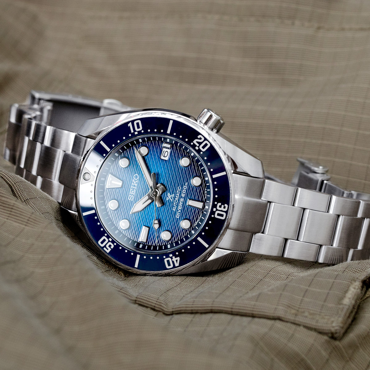 سوار ساعة Super-O Boyer مقاس 20 مم لساعات Seiko Sumo SBDC001 SBDC031 SBDC081، من الستانلس ستيل المصقول، مع مشبك V Diver