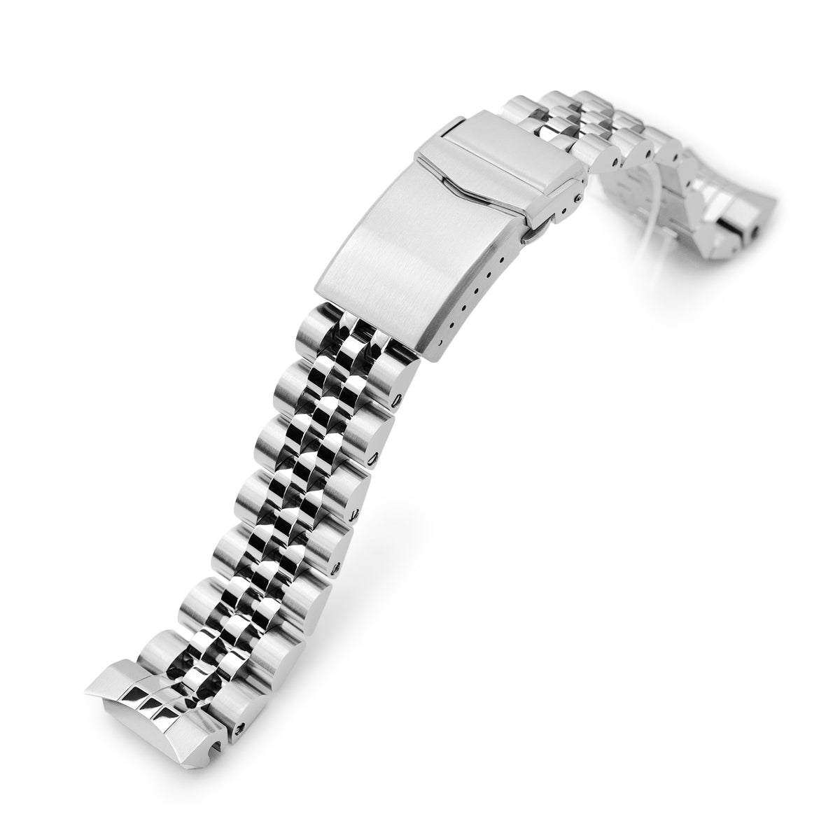 20mm Angus-J Louis JUB Watch Band compatible with Seiko MM300 Prospex Marinemaster SBDX001, 316L Stainless Steel Brushed/Polished V-Clasp