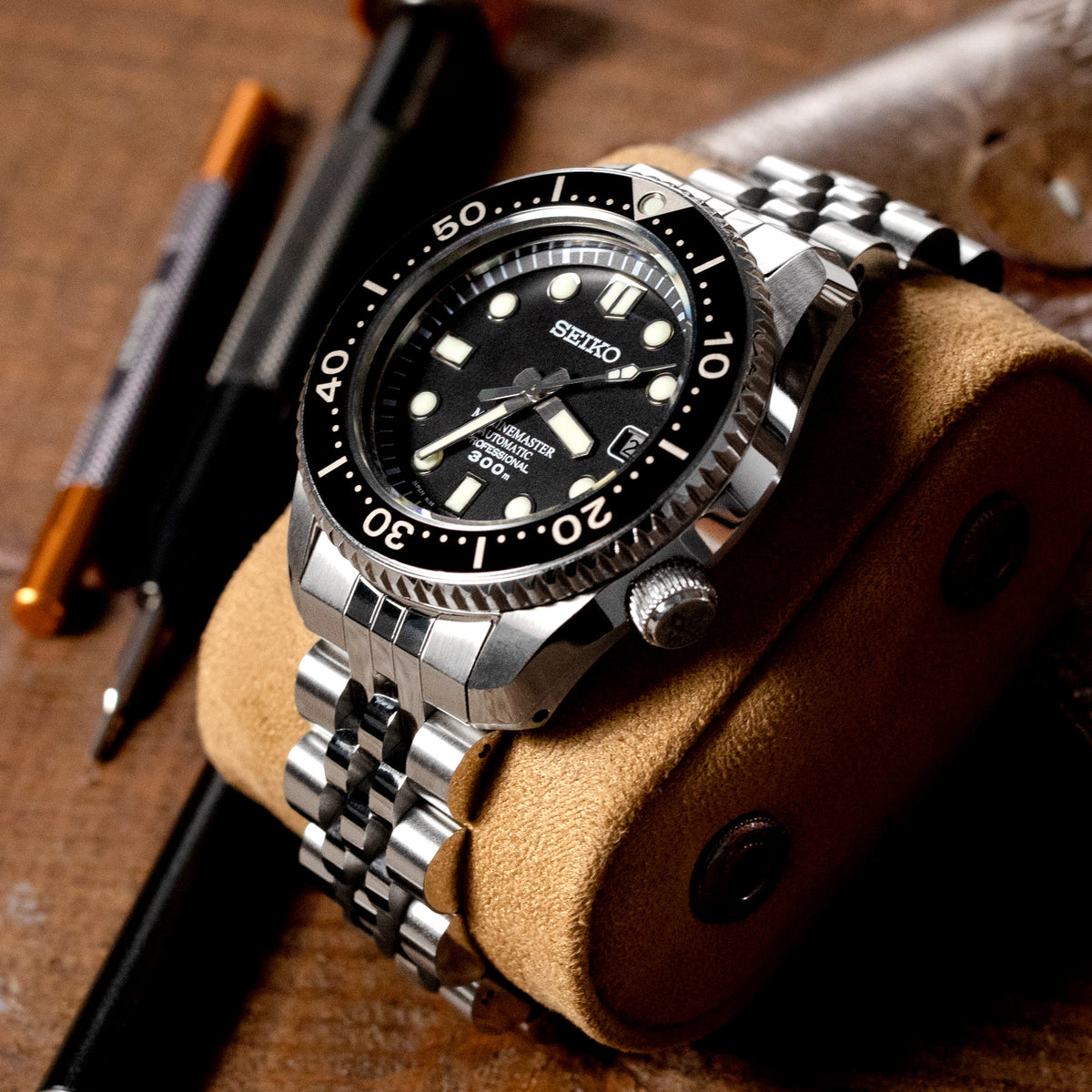 سوار ساعة أنغوس-جي لويس 20 مم لسيكو MM300 بروسبكس مارينماستر SBDX001 SBDX017 SBDX023، ستانلس ستيل - مصقول مع وسط لامع، مشبك V-Diver