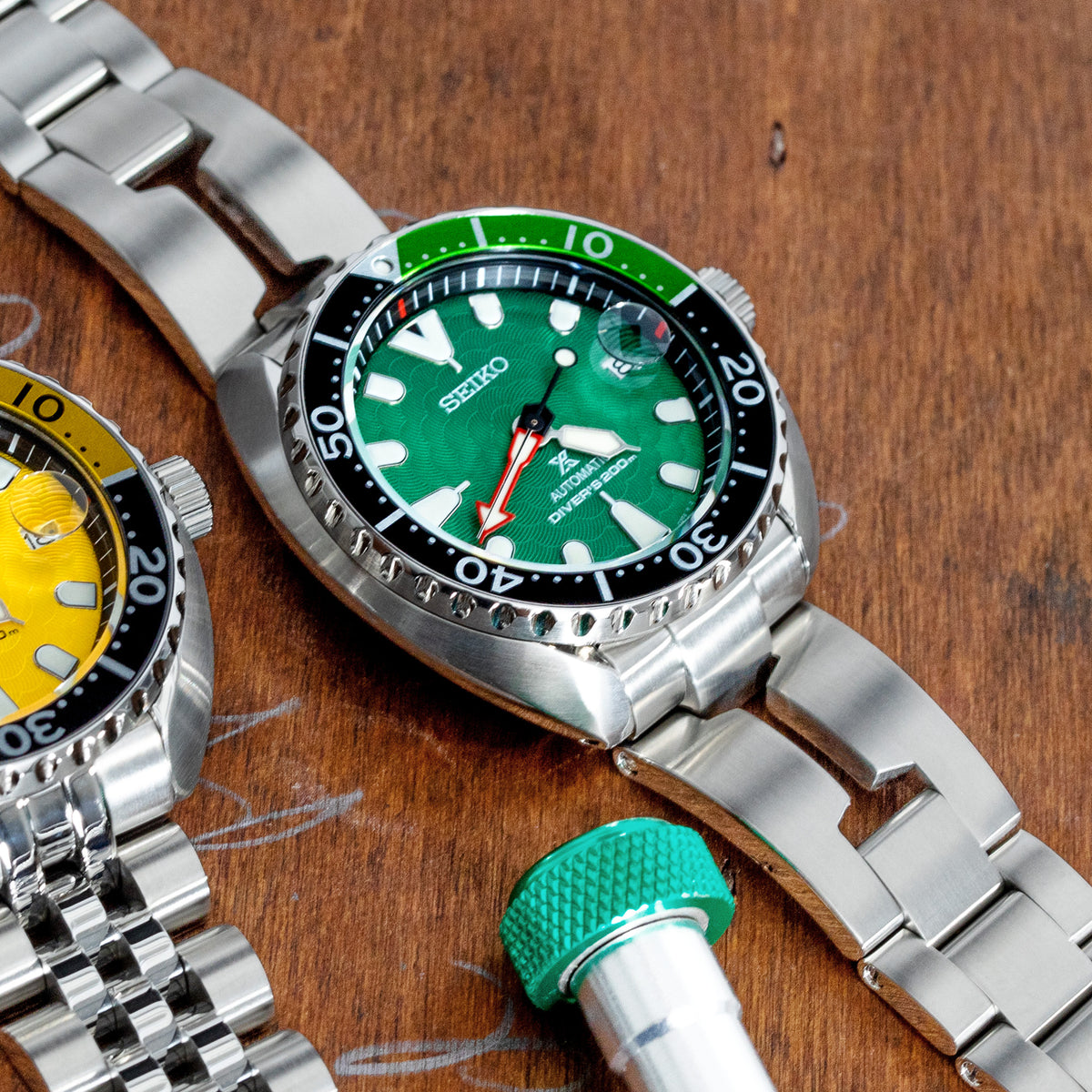 سوار ساعة شفرة حلاقة عتيق 20 مم لساعات سيكو ميني تيرتل SRPC35 SBDY109 SBDY085، ستانلس ستيل مصقول، إبزيم V Diver