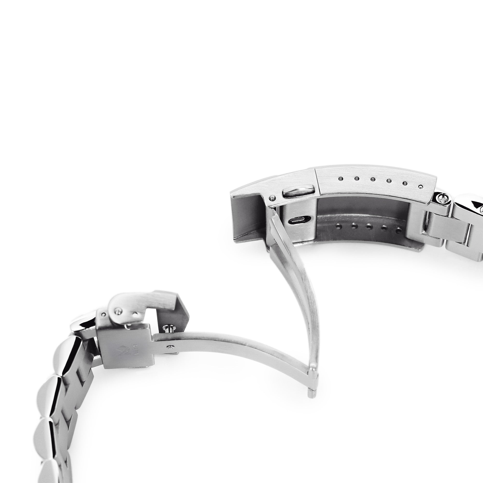 20mm Endmill 316L Stainless Steel Watch Bracelet for Seiko Mini Turtles SRPC35, Brushed V-Clasp Strapcode Watch Bands