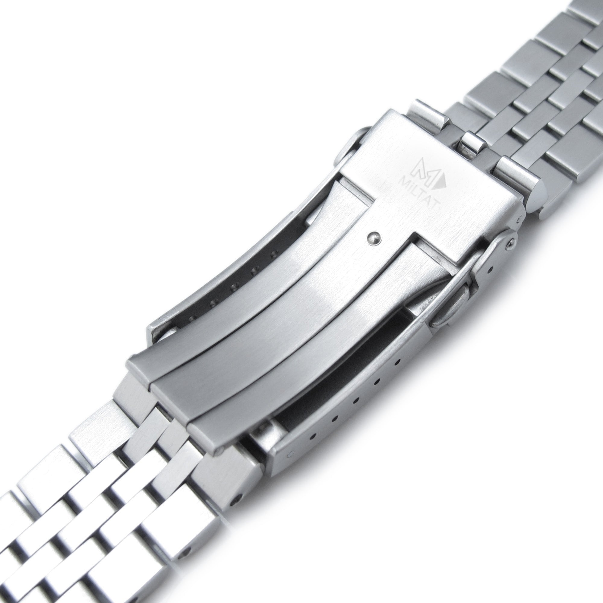 20mm Super-J Louis Watch Band for Seiko 5 Sports 38mm SRPK, 316L Stainless Steel Brushed V-Clasp Strapcode Watch Bands
