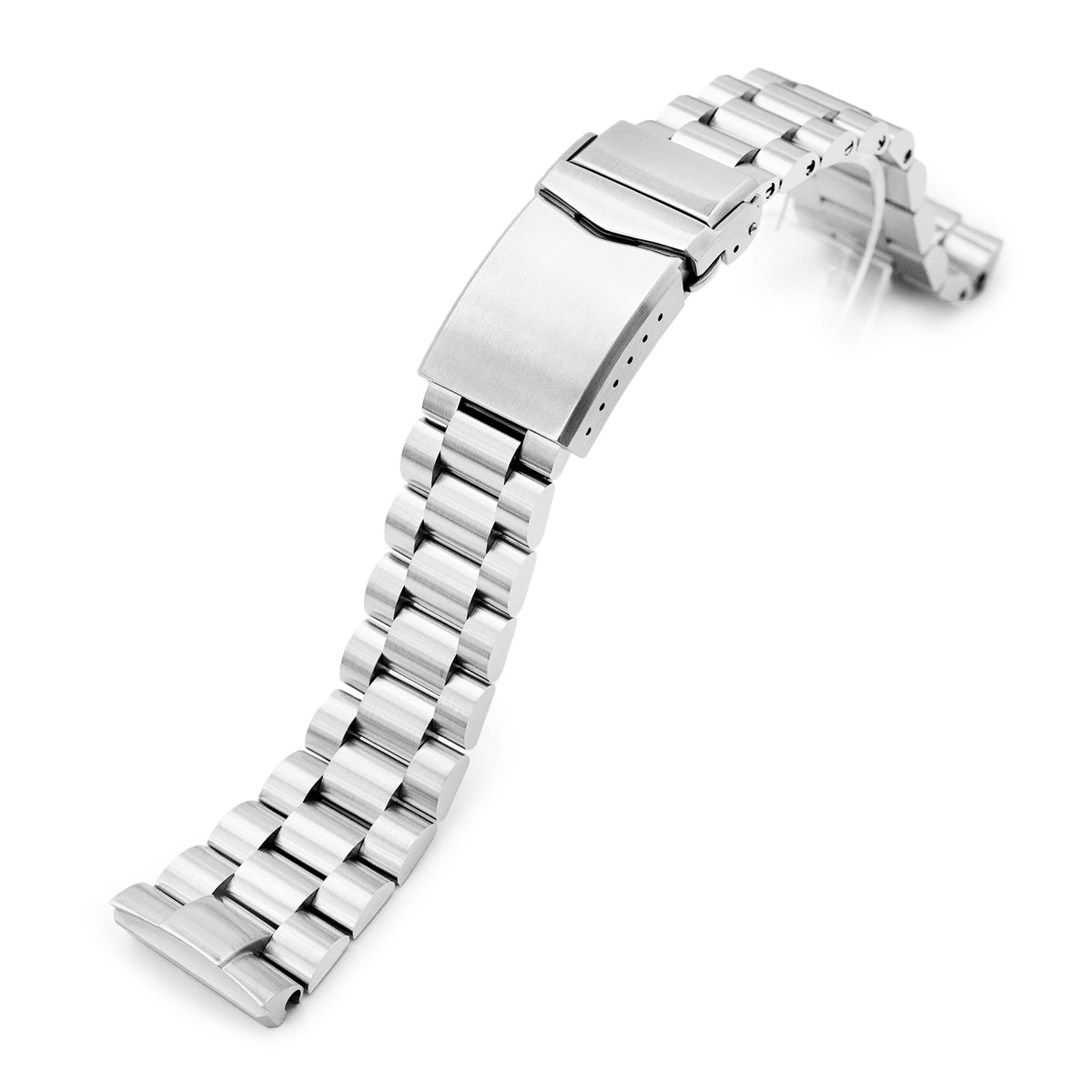 22mm Endmill Watch Band compatible with Seiko New Turtles SRP777 &amp; PADI SRPA21, 316L Stainless Steel V-Clasp Brushed