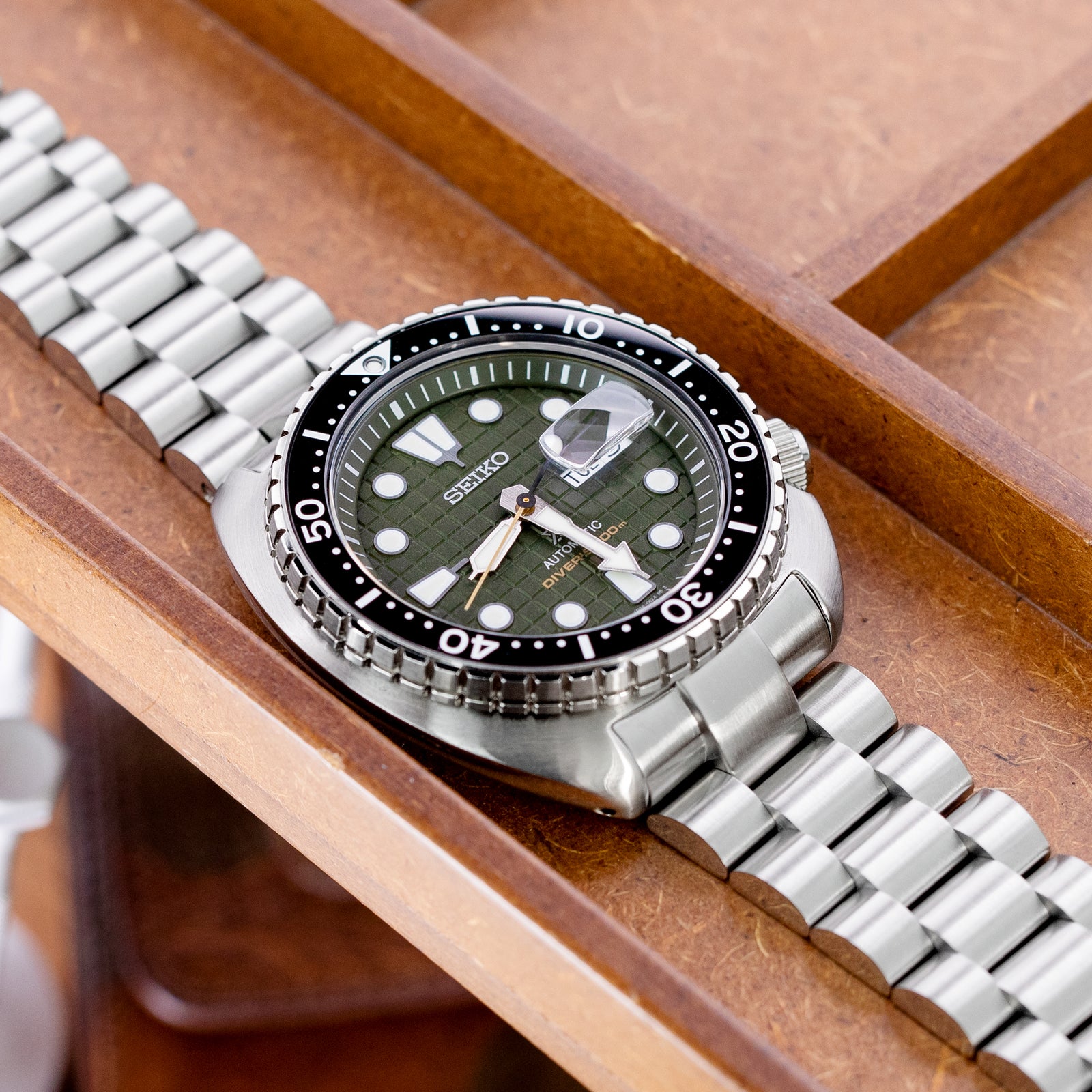 سوار ساعة Endmill مقاس 22 مم لساعات Seiko New Turtles SRP777 وSRP775 وSRPA21 (PADI)، من الستانلس ستيل المصقول، مع مشبك V Diver