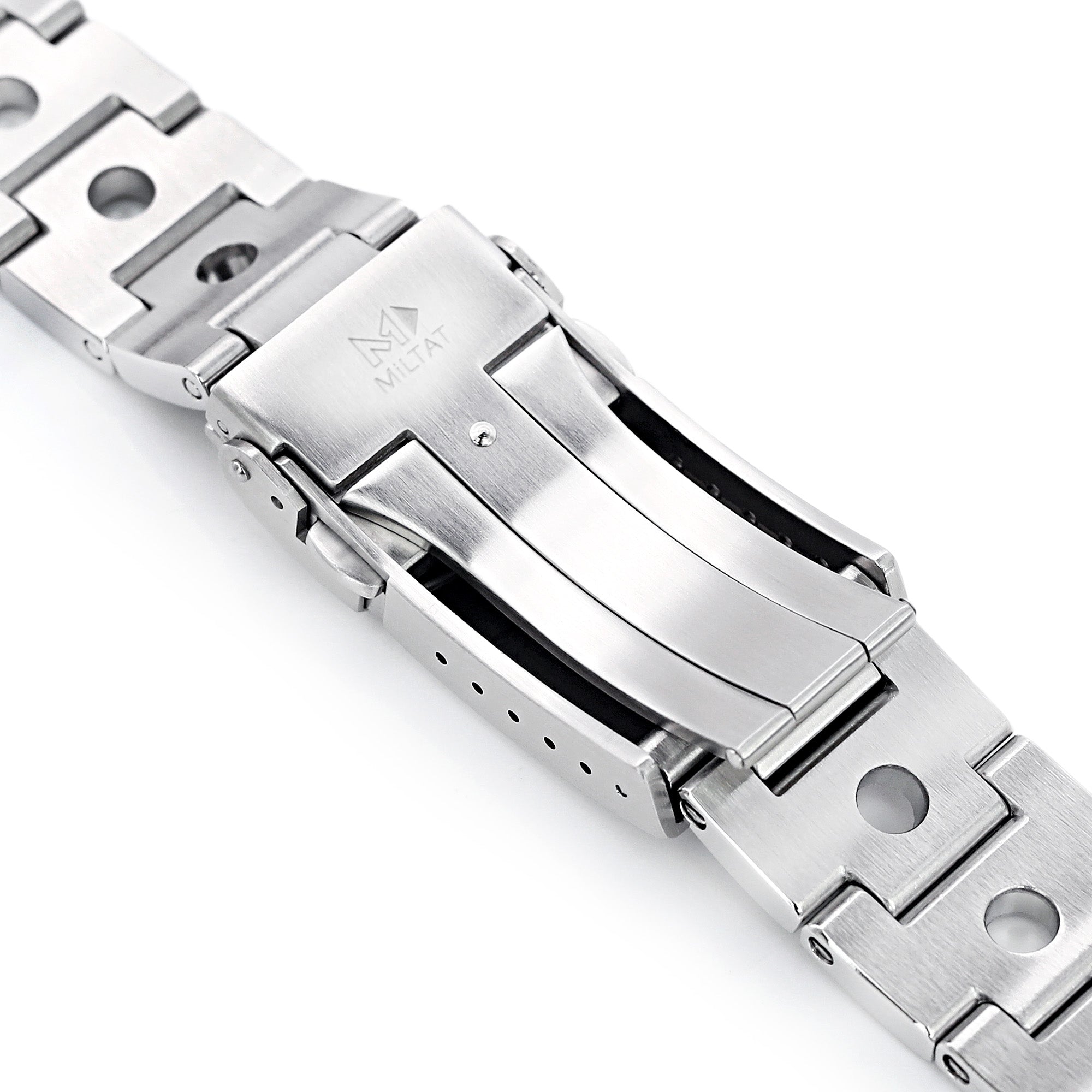22mm Rollball Watch Band compatible with Seiko New Turtles SRP777, 316L Stainless Steel Brushed V-Clasp